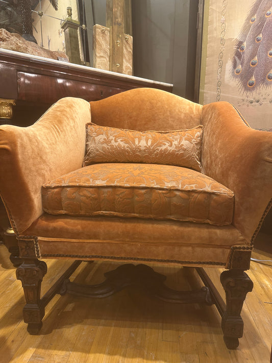 Italian Armchairs In Fortuny  -18th Century