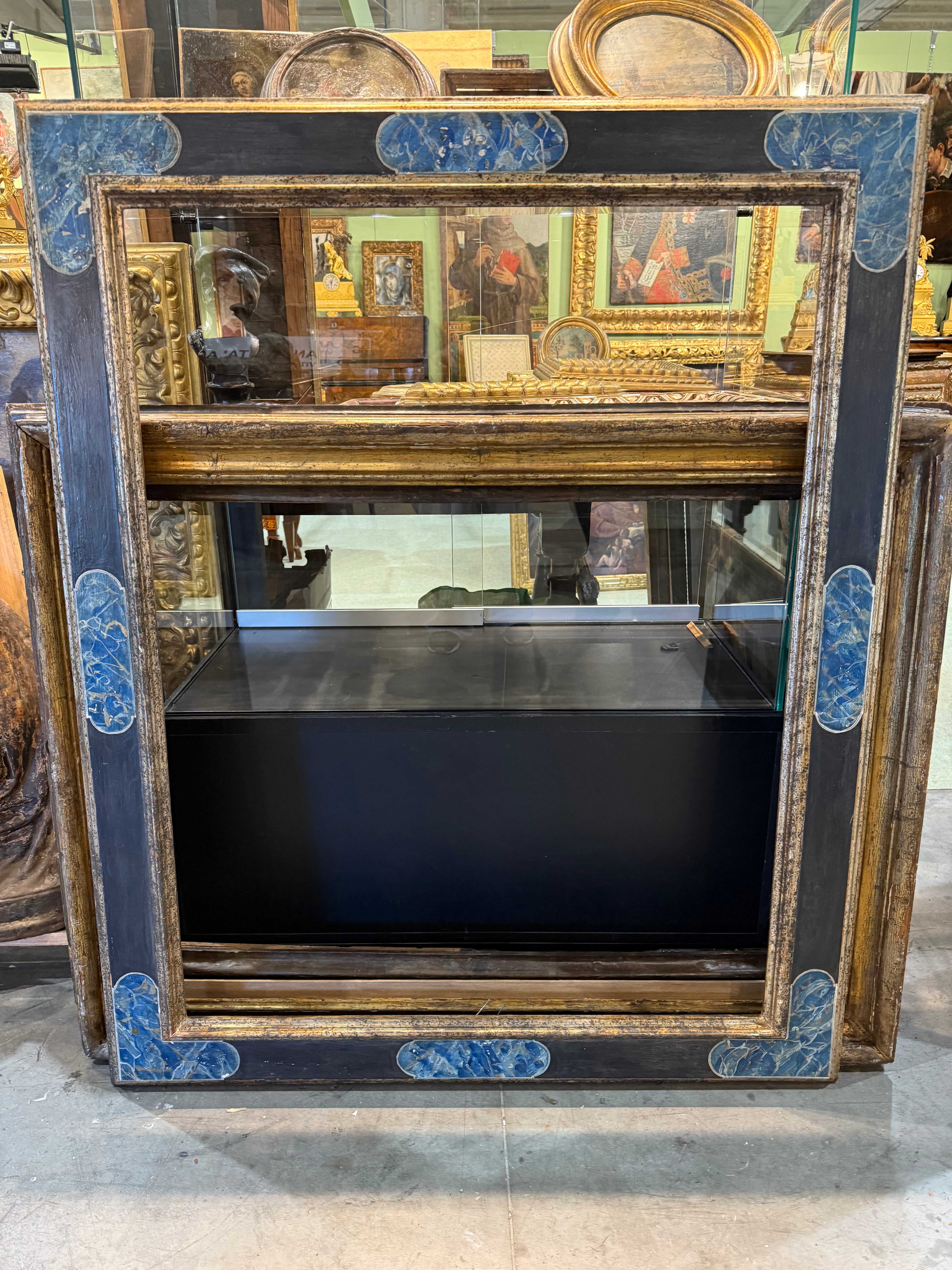 Italian Blue Painted Frame c1860