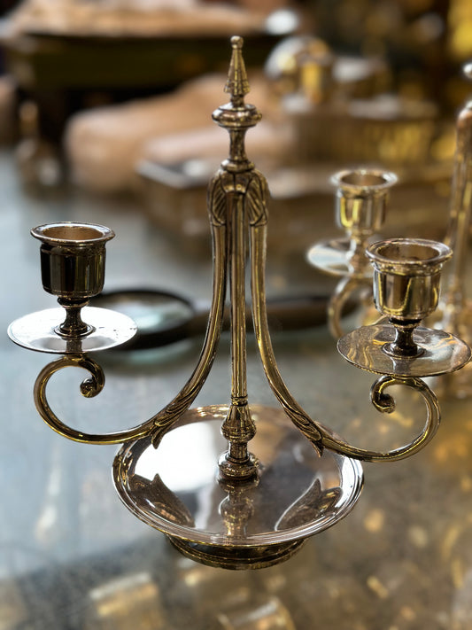 Silver Plated French Candlesticks  - Pair