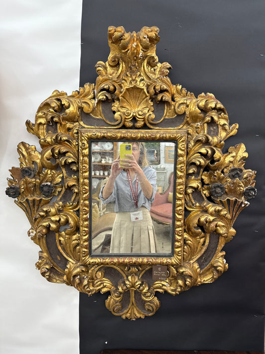 HOLD **Italian Gilt Mirror 19th Century