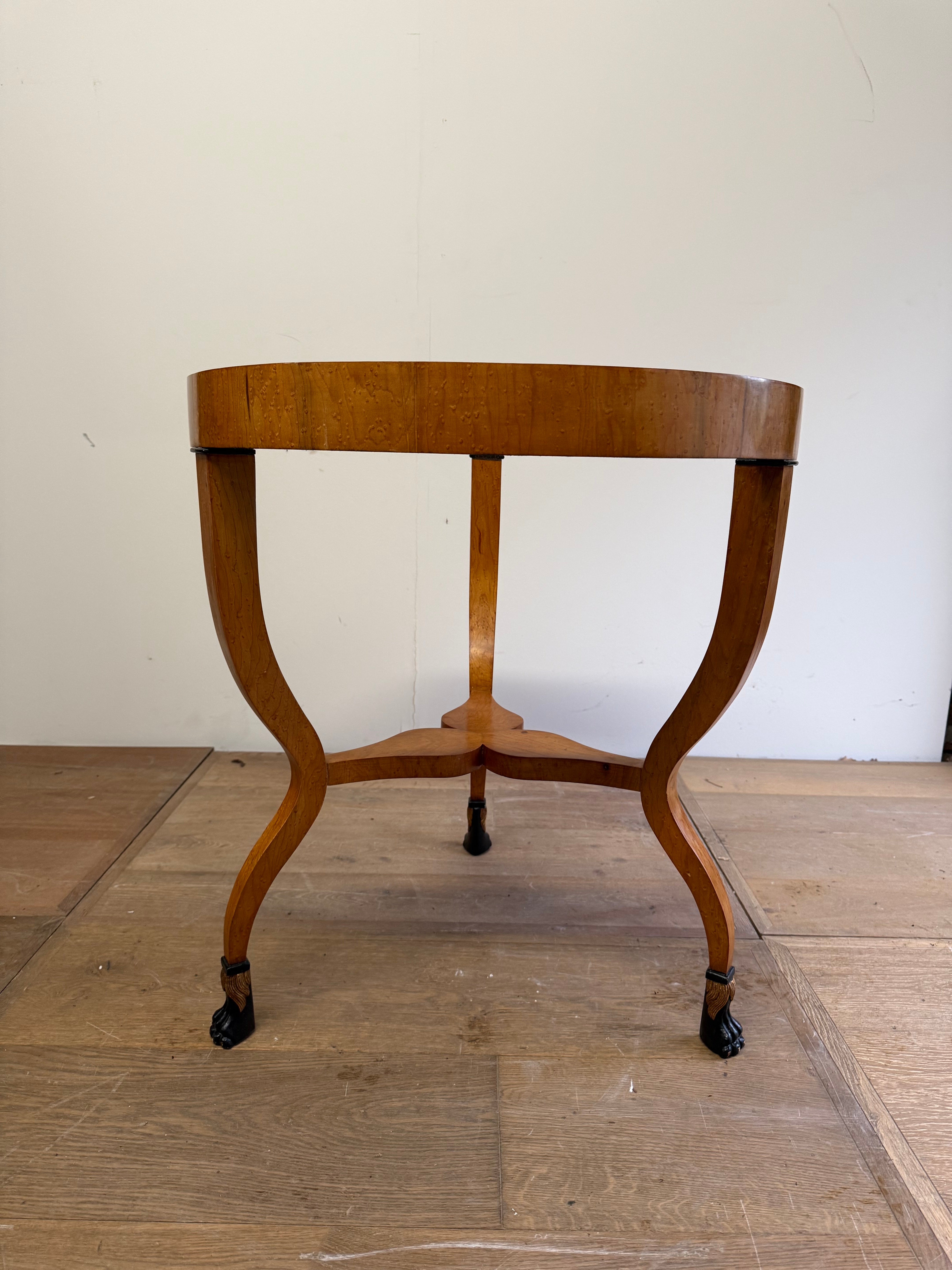 Italian Satinwood Table With Marble Top 1920s