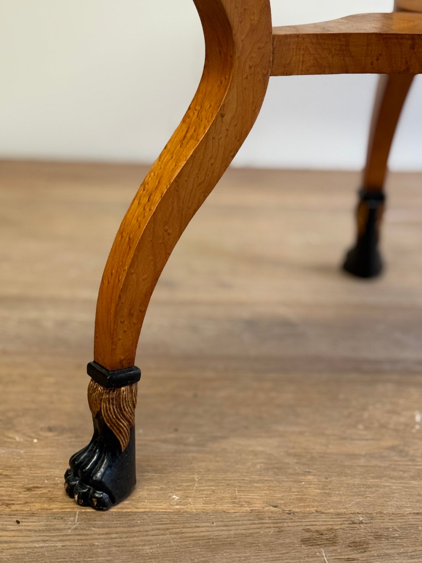 Italian Satinwood Table With Marble Top 1920s
