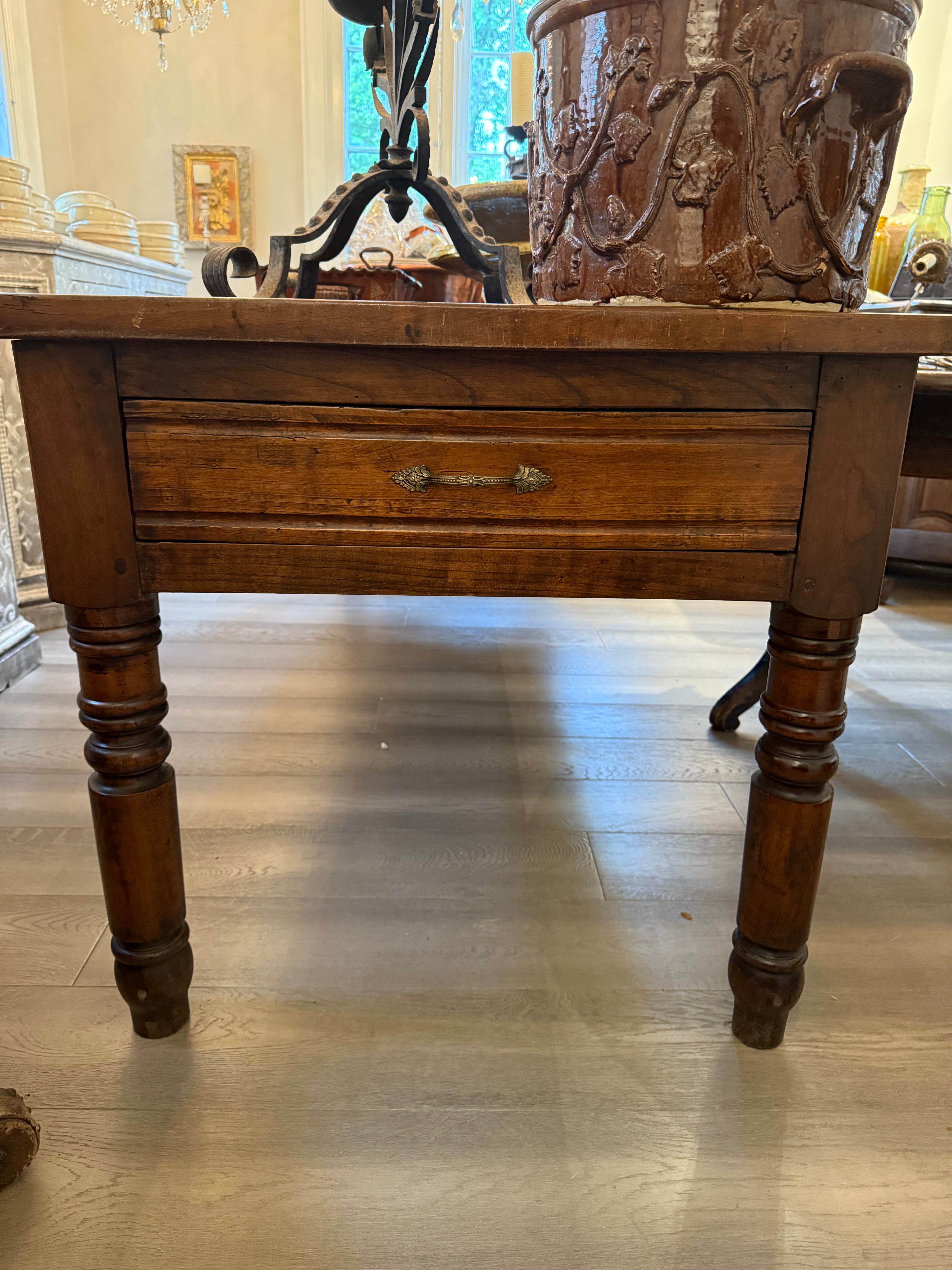 French Walnut Farm Table c1900