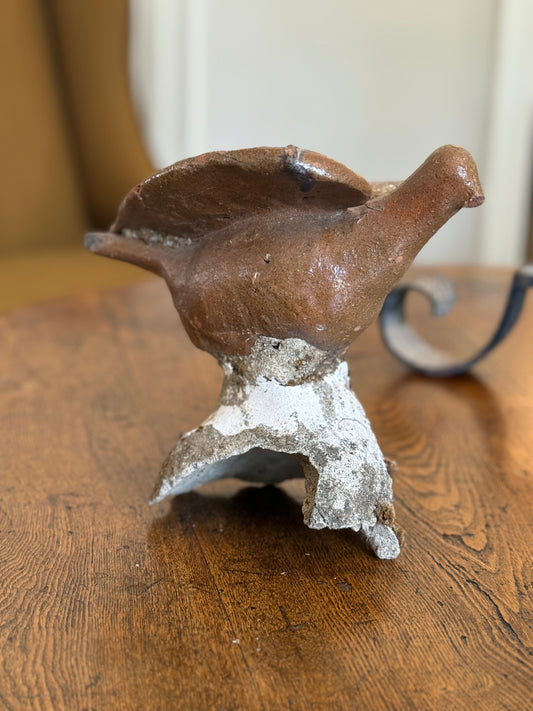 French Pottery Roof Mount Bird c1880