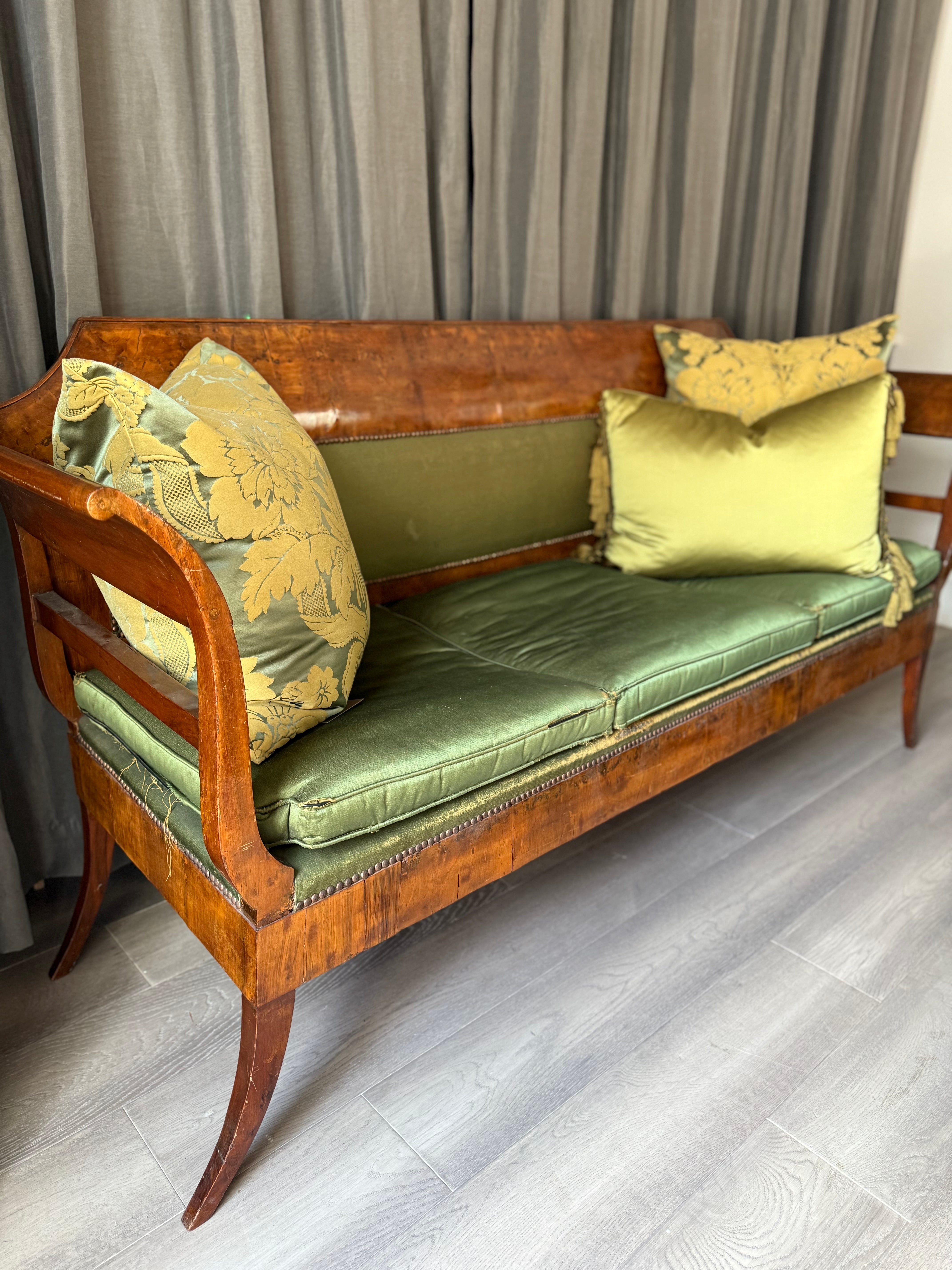 Italian Empire Walnut Bench - Early 19th Century