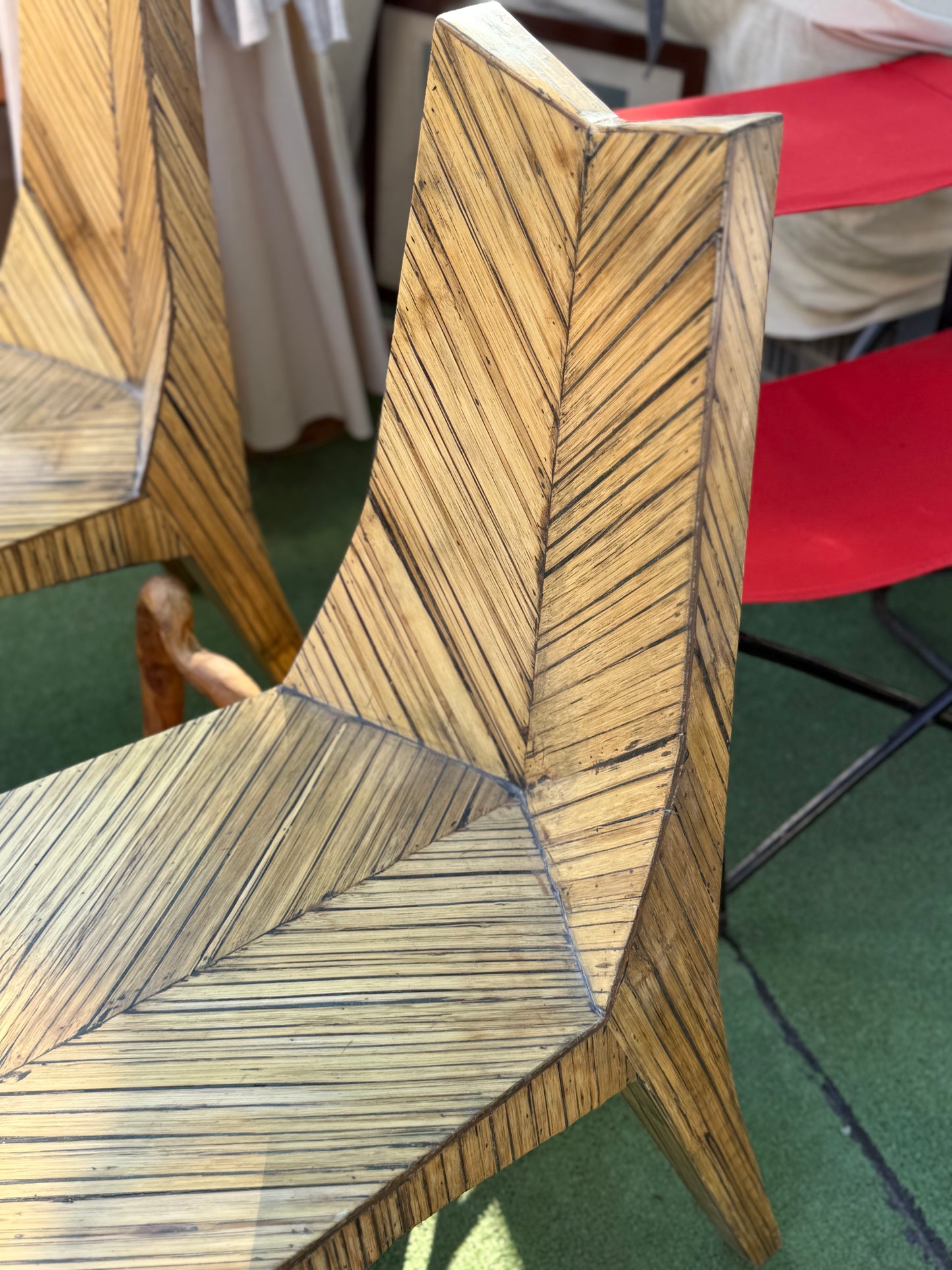 Italian Woodpieced Midcentury Chair