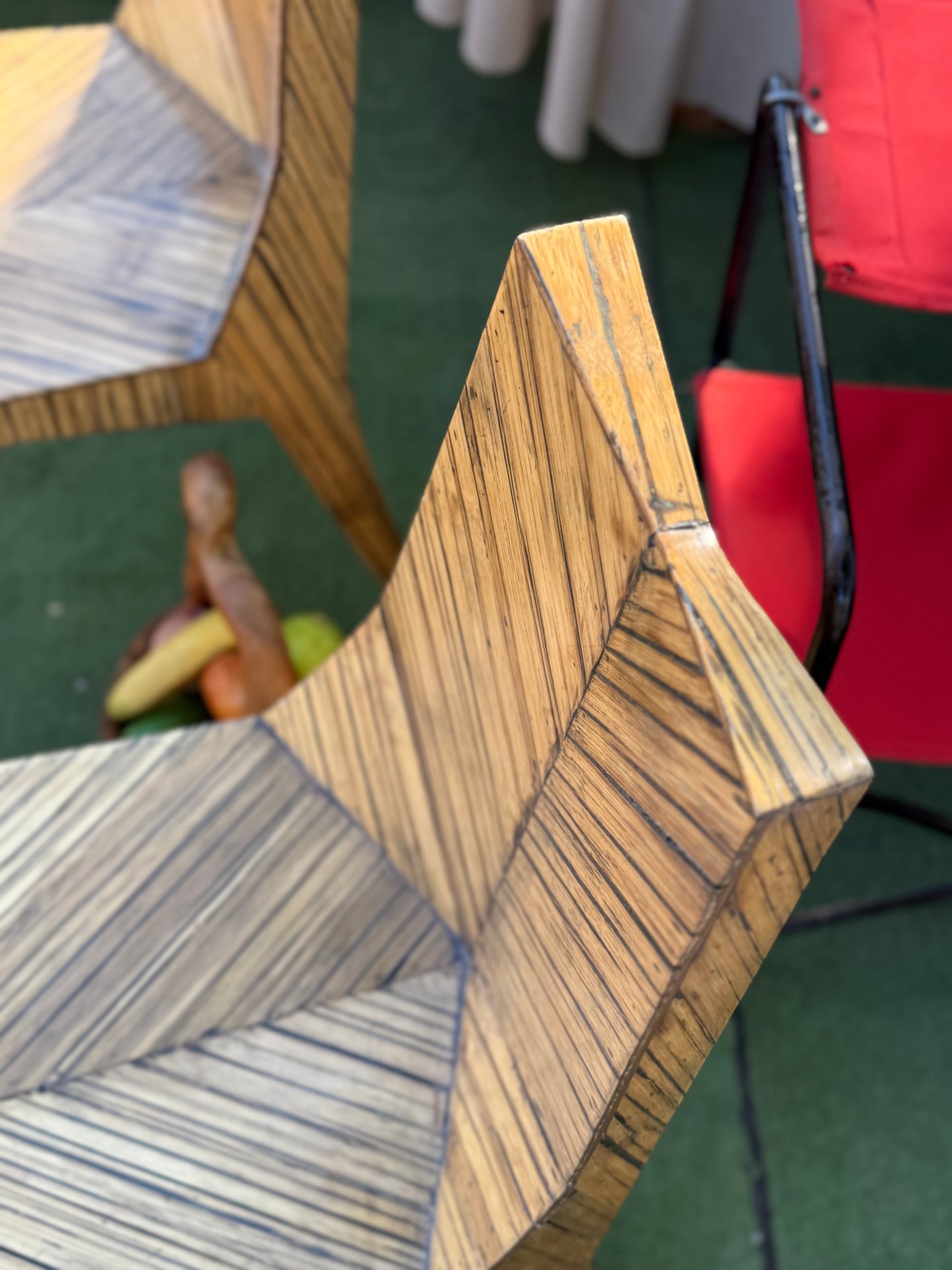 Italian Woodpieced Midcentury Chair