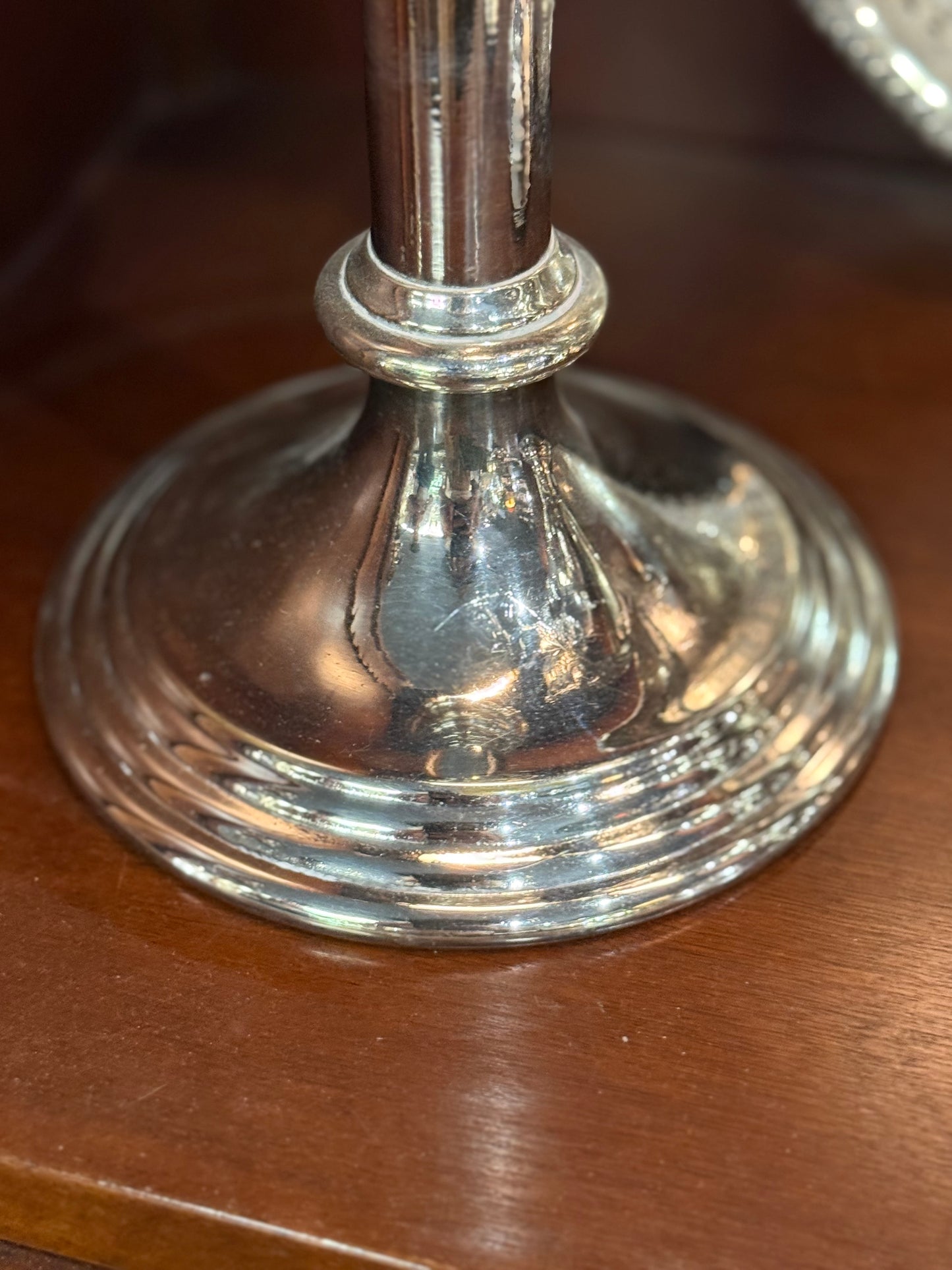 French Silver-plate Candlesticks With Gallery