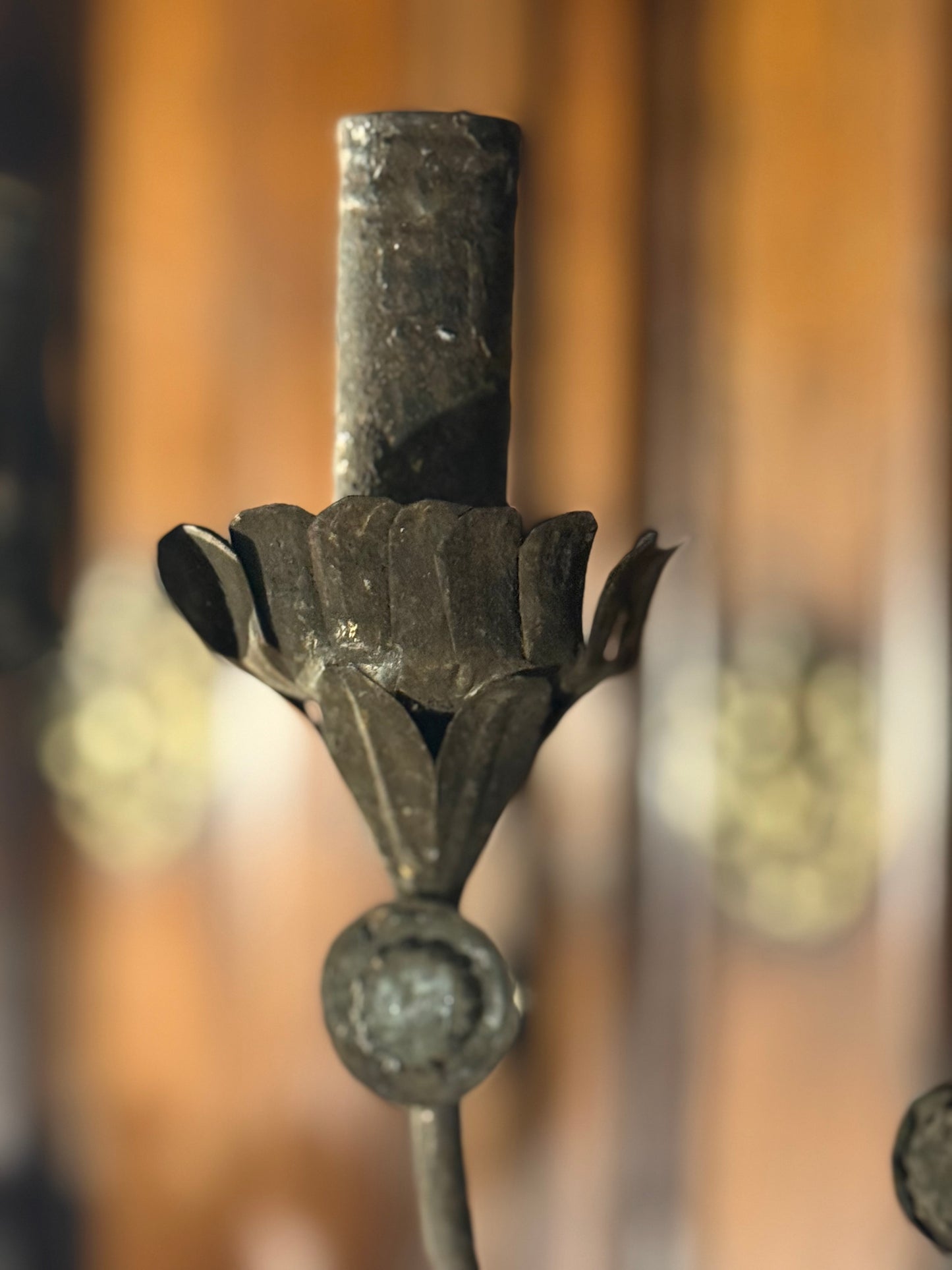 French Metal Candlesticks 19th Century - PAIR