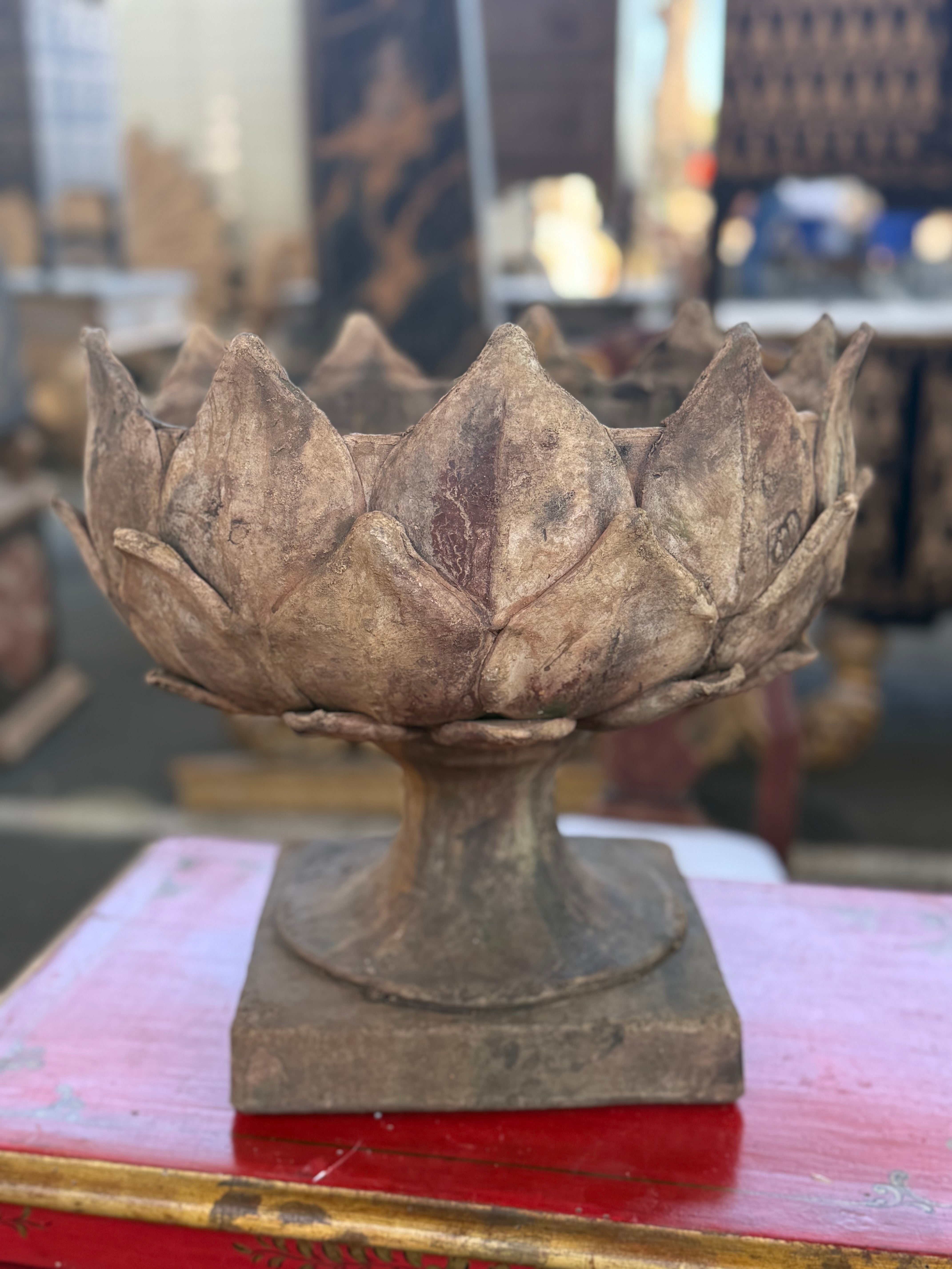 French Terracotta Artichoke Urns - PAIR