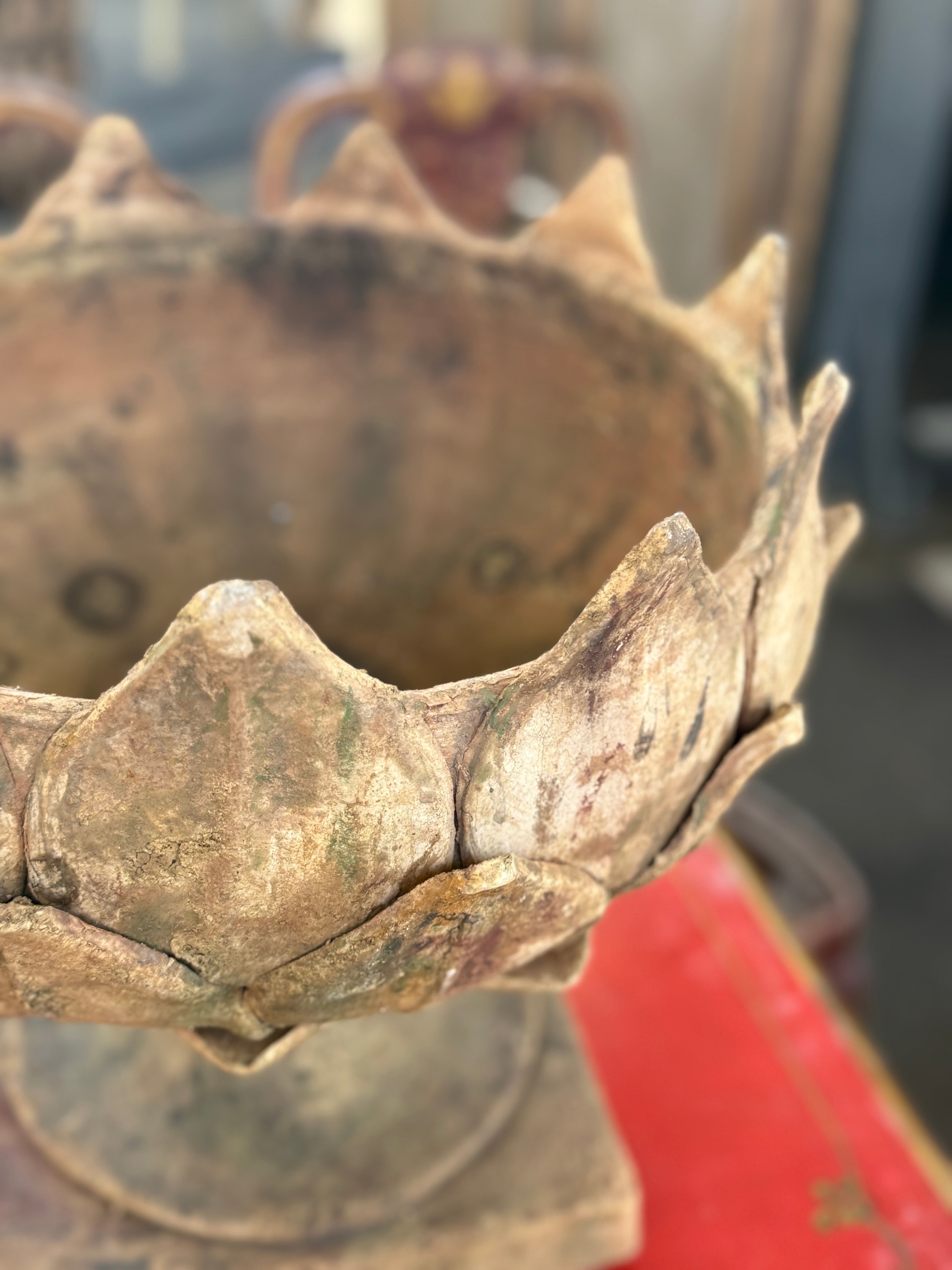 French Terracotta Artichoke Urns - PAIR