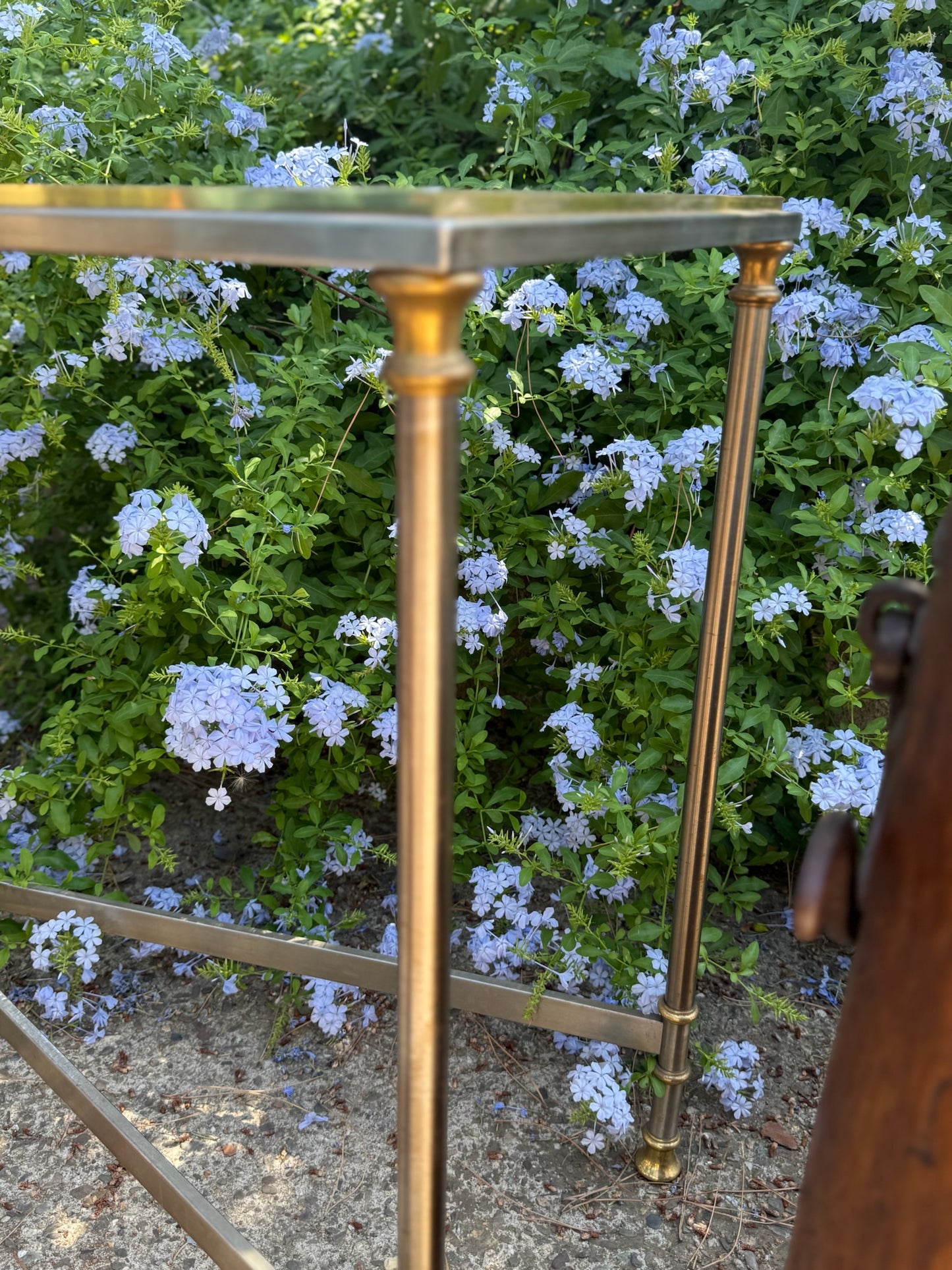 French Brass And Glass Console - Midcentury