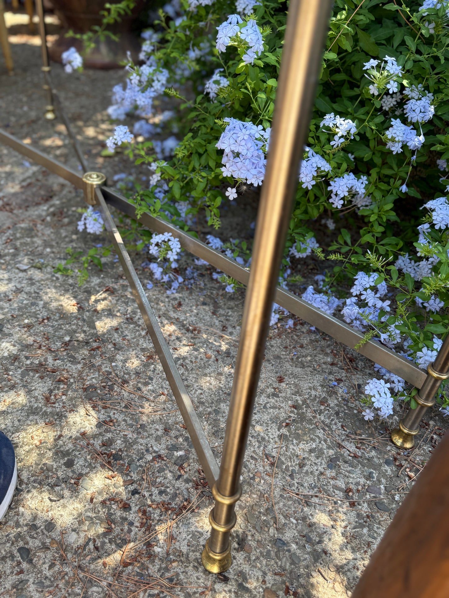 French Brass And Glass Console - Midcentury