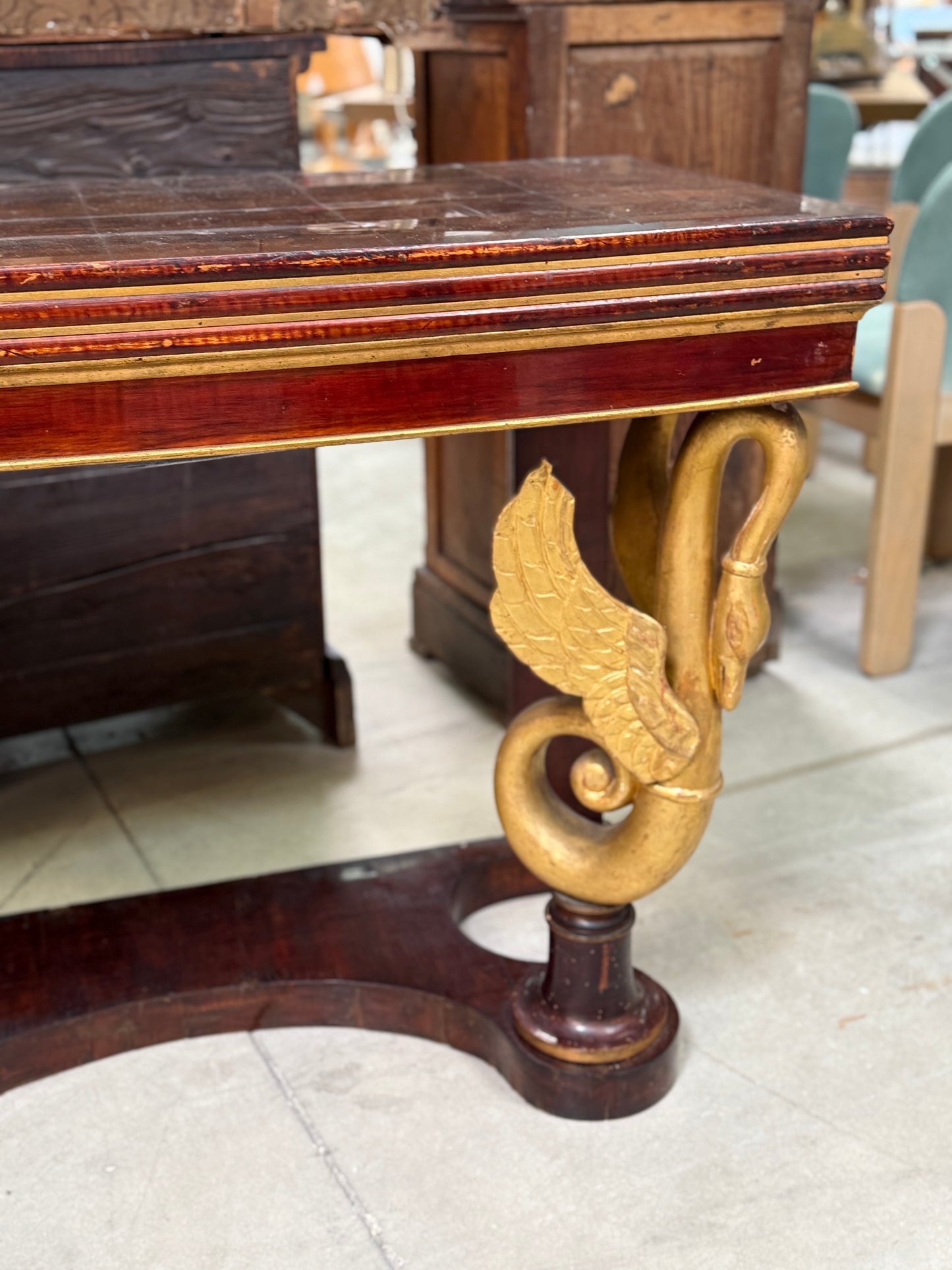 Italian Walnut Gilt Bird Console 1820s