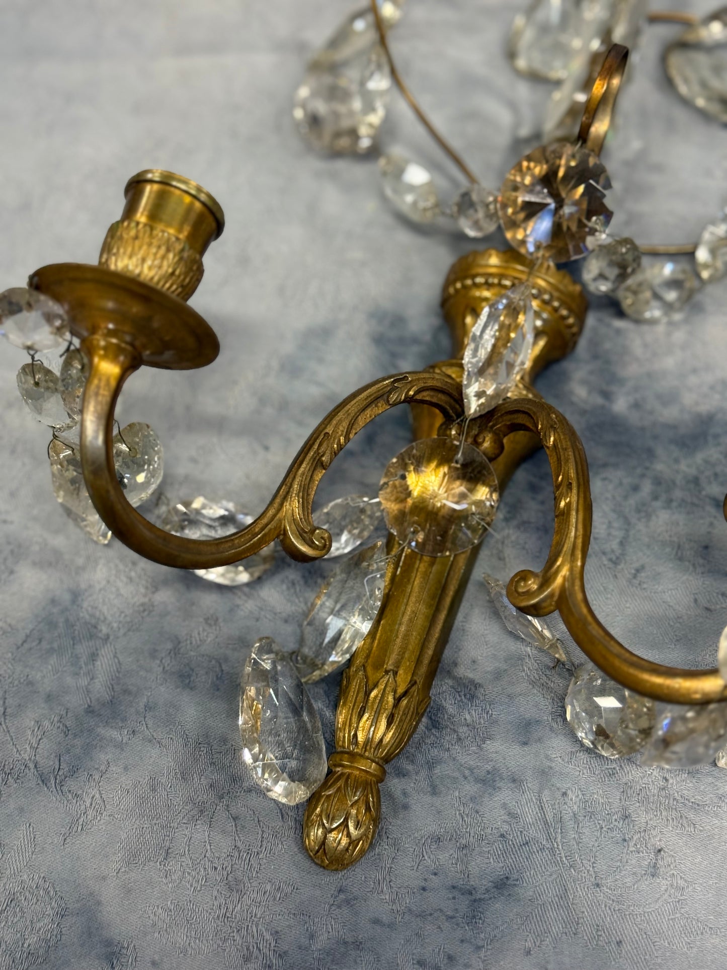 Italian Crystal Sconces - Pair