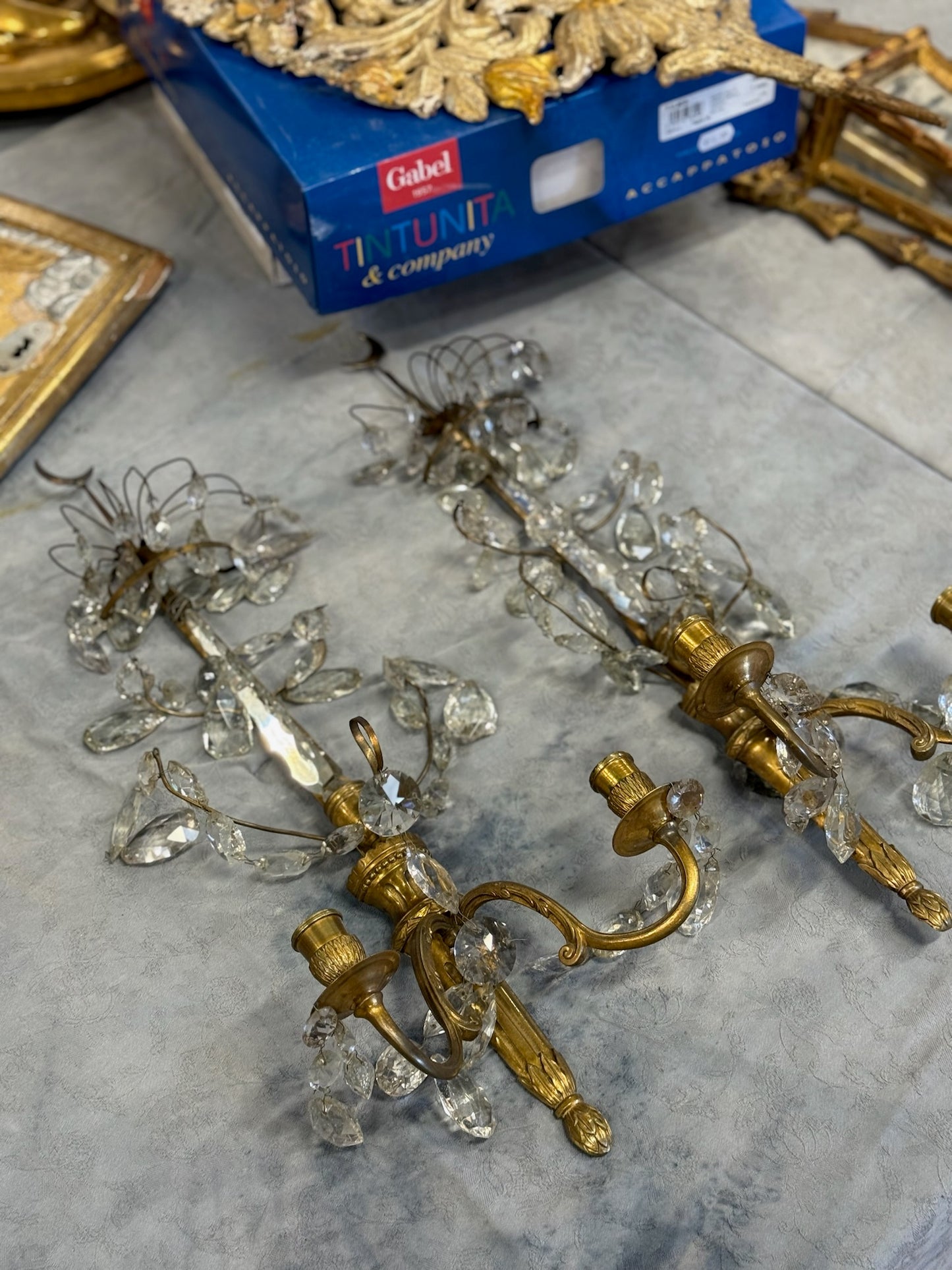 Italian Crystal Sconces - Pair