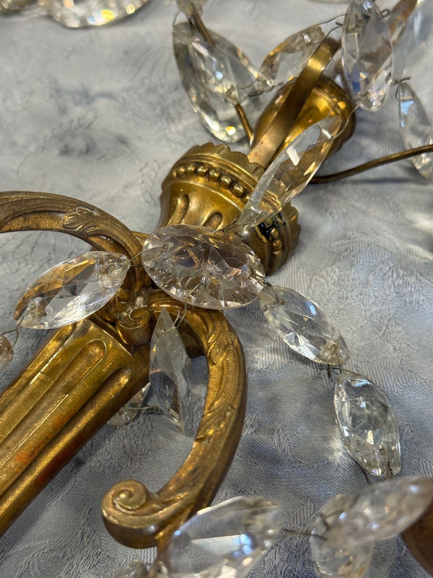 Italian Crystal Sconces - Pair