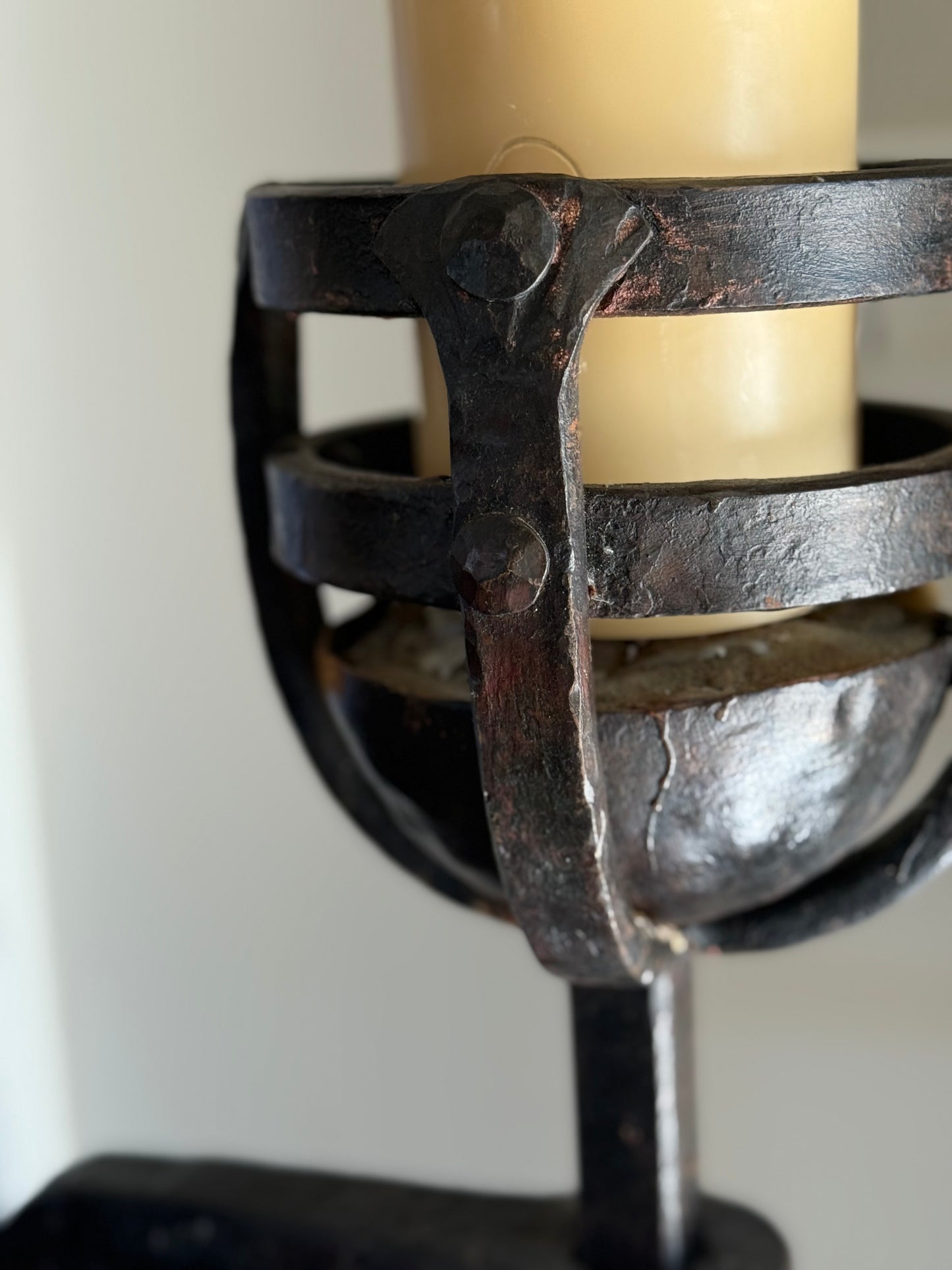 HOLD **French Iron Floor Candelabra - 19th Century