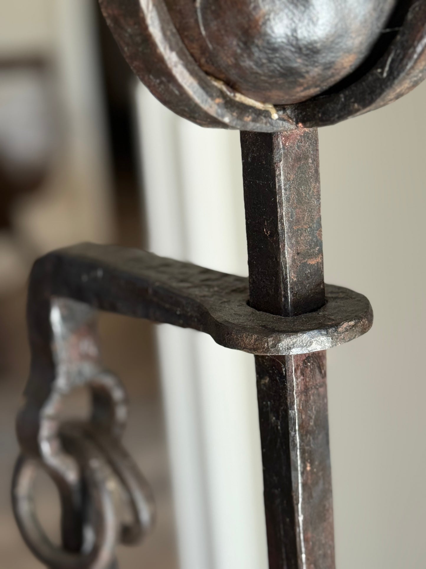 HOLD **French Iron Floor Candelabra - 19th Century