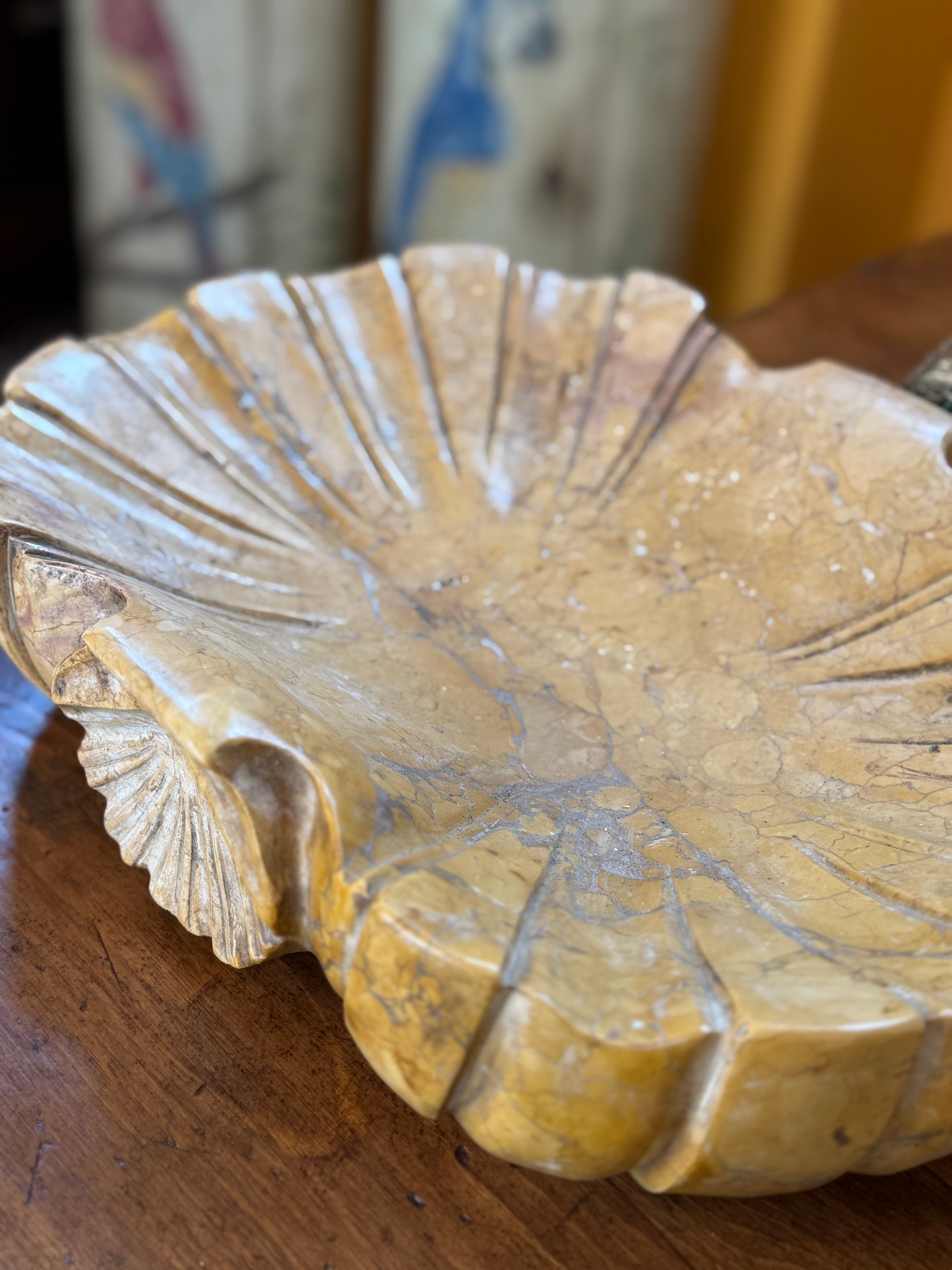 18th Century Italian Marble Font With Shell