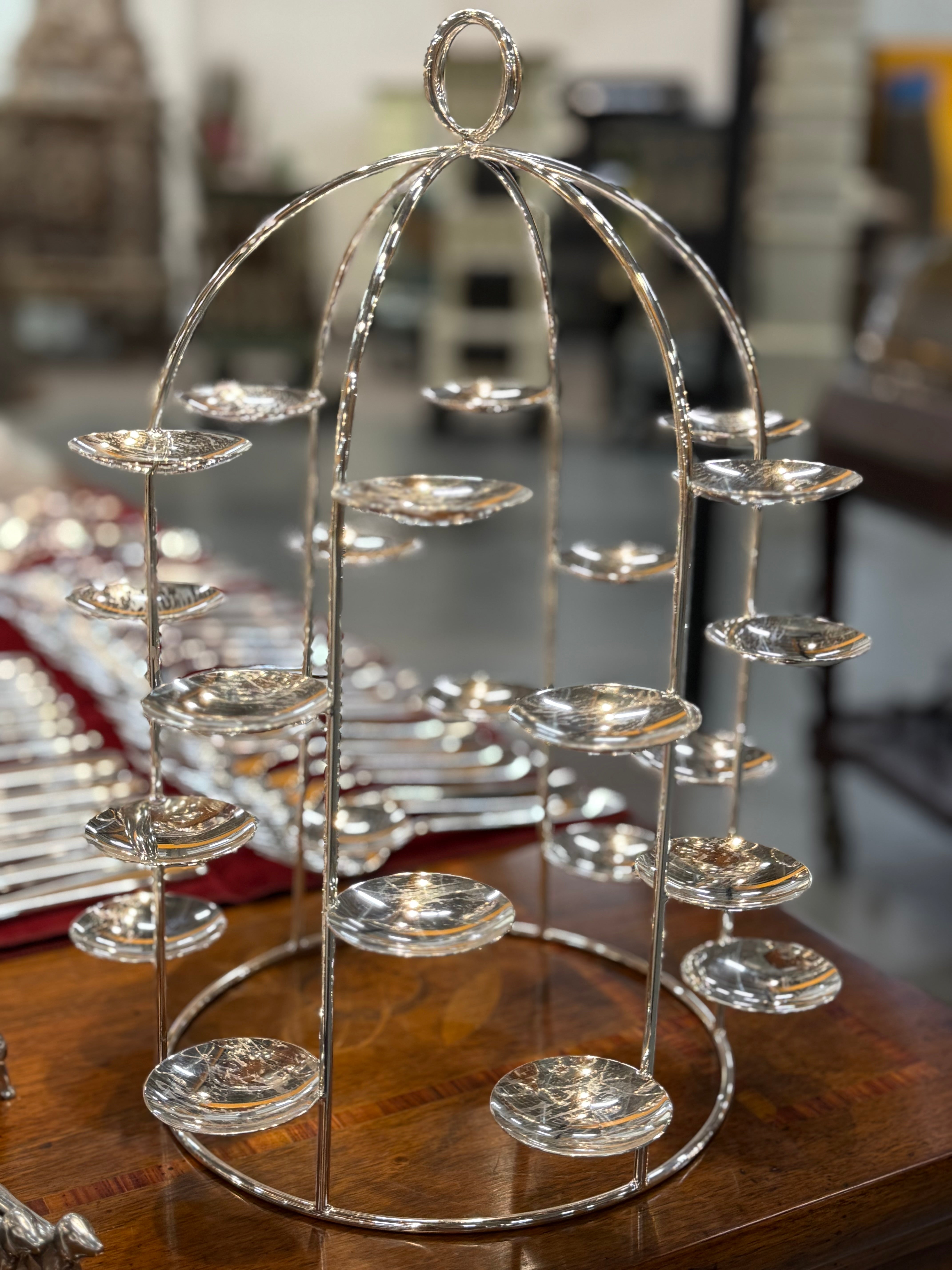 French Silver-Plate Bon Bon Présentoir