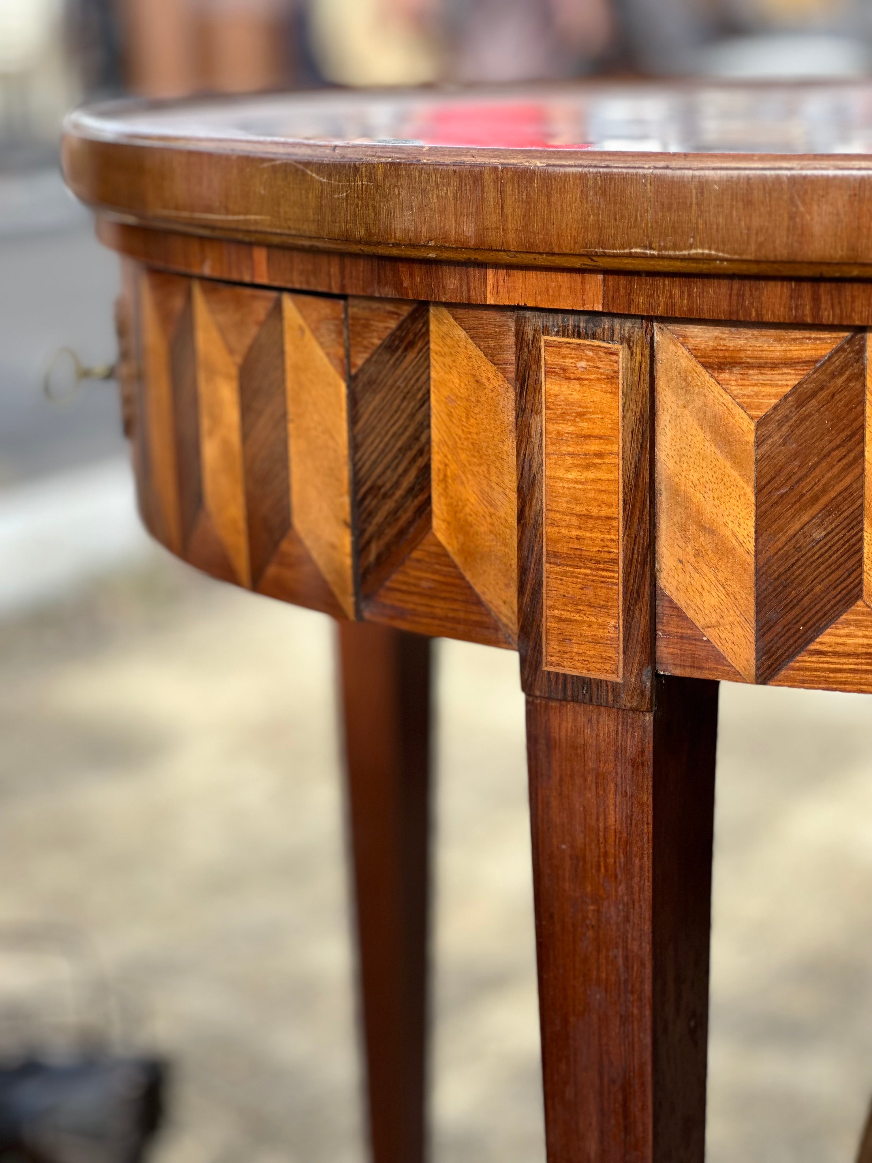 Italian Mahogany Satin Inlay Game Table c1920s