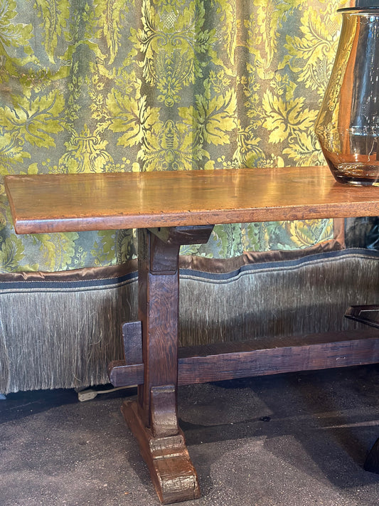 French Walnut Trestle Table 19th Century