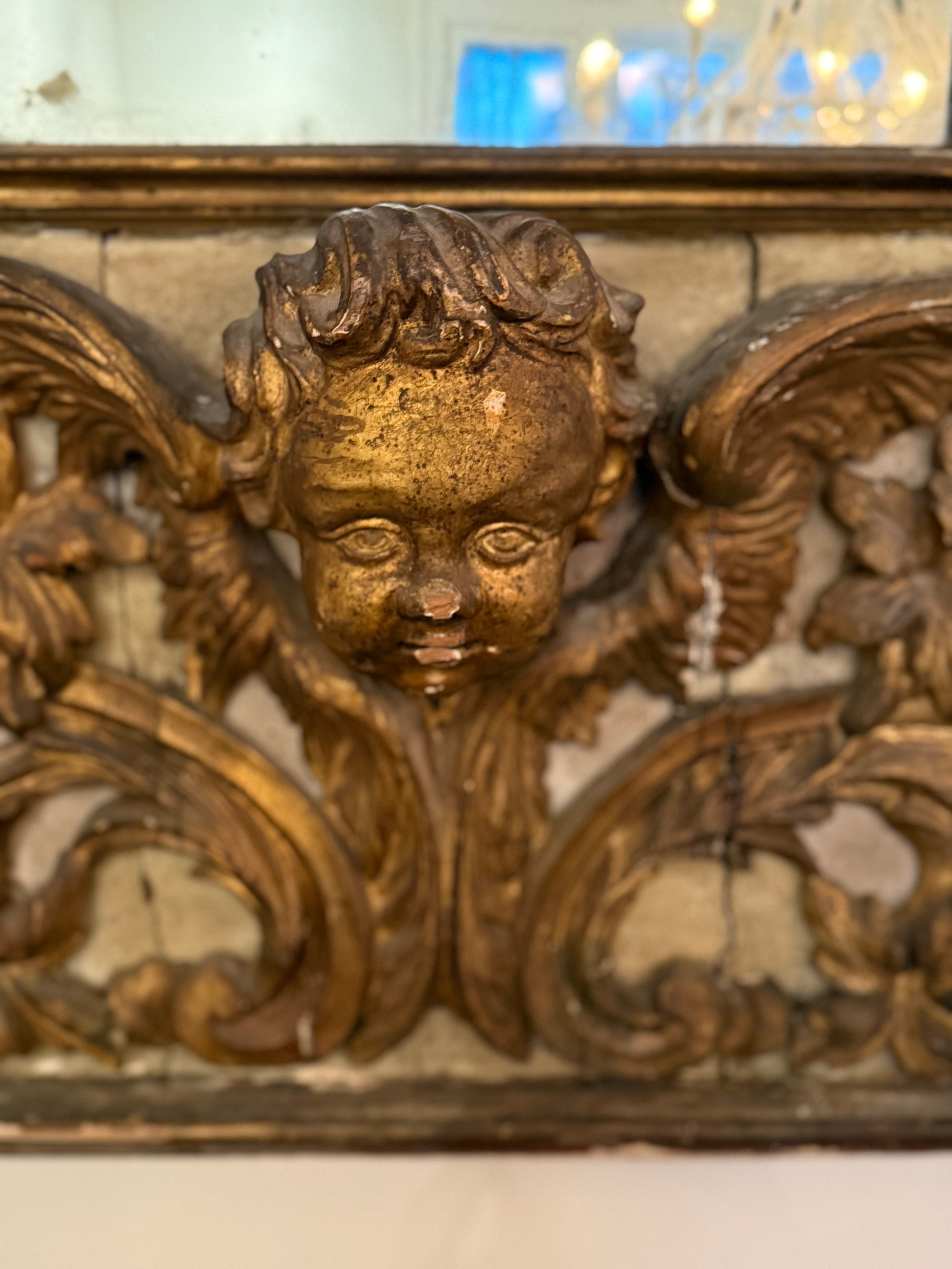 Italian Gilt Wood 18th Century Mirror