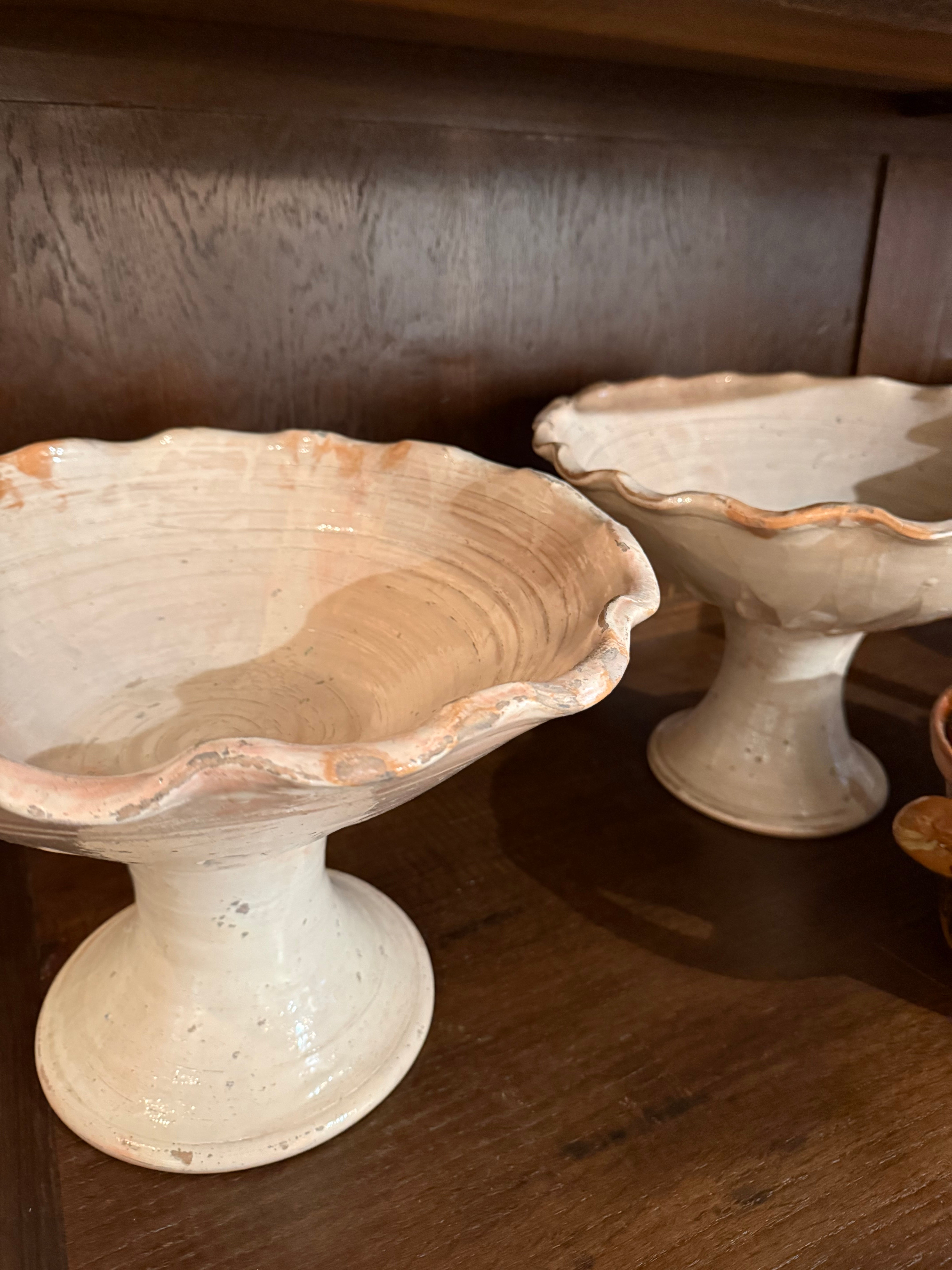 Italian Pottery Puglia Pedestal Bowl