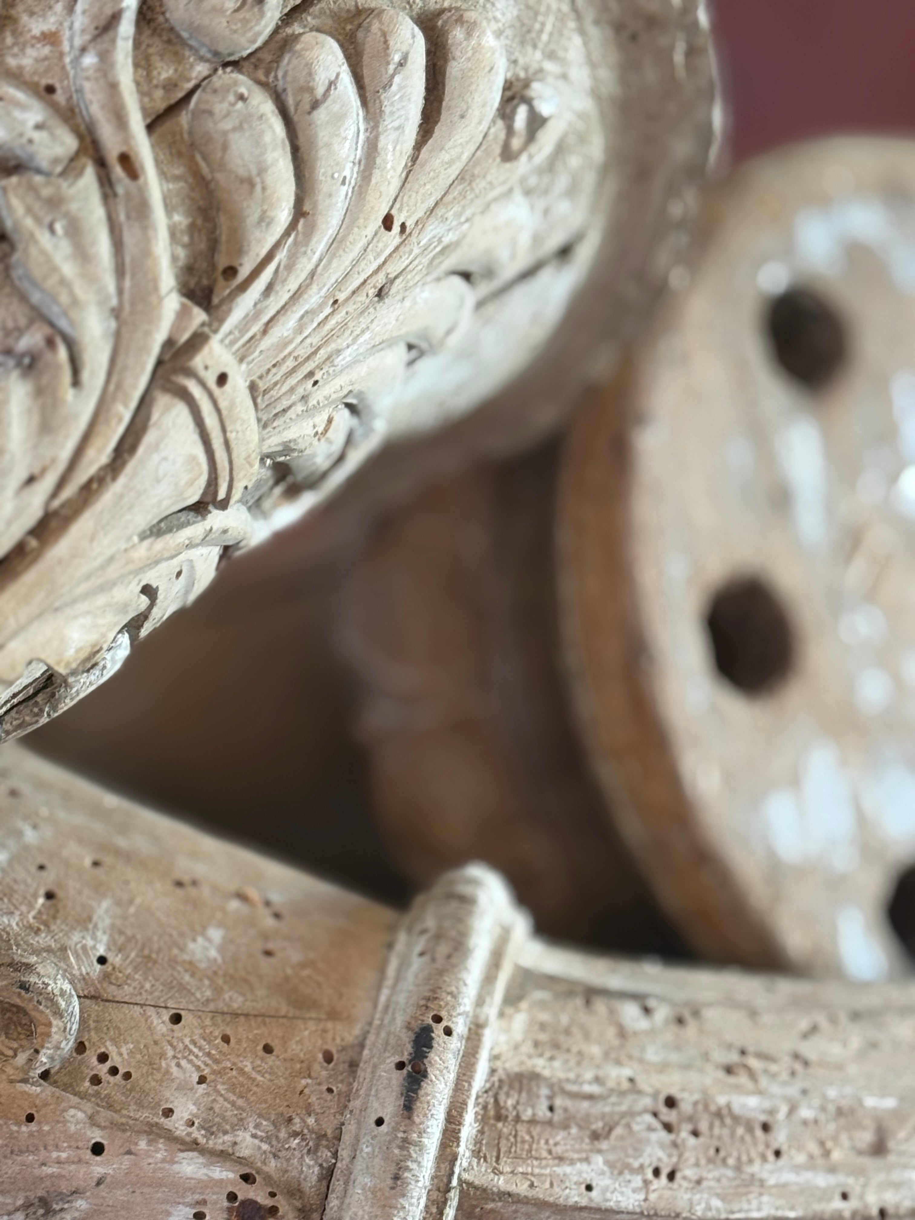 French Carved Wooden Horn - 19th Century