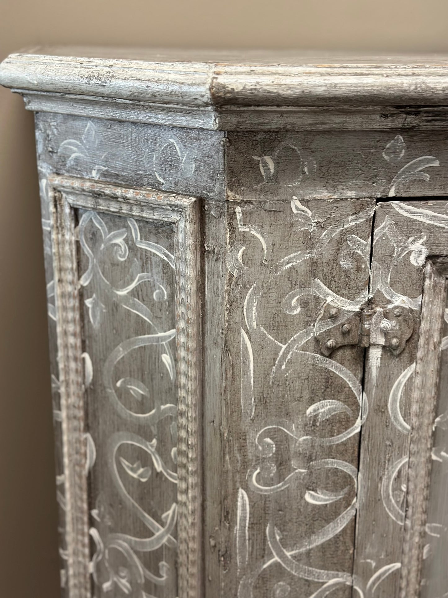 Italian Painted Gray Cabinet