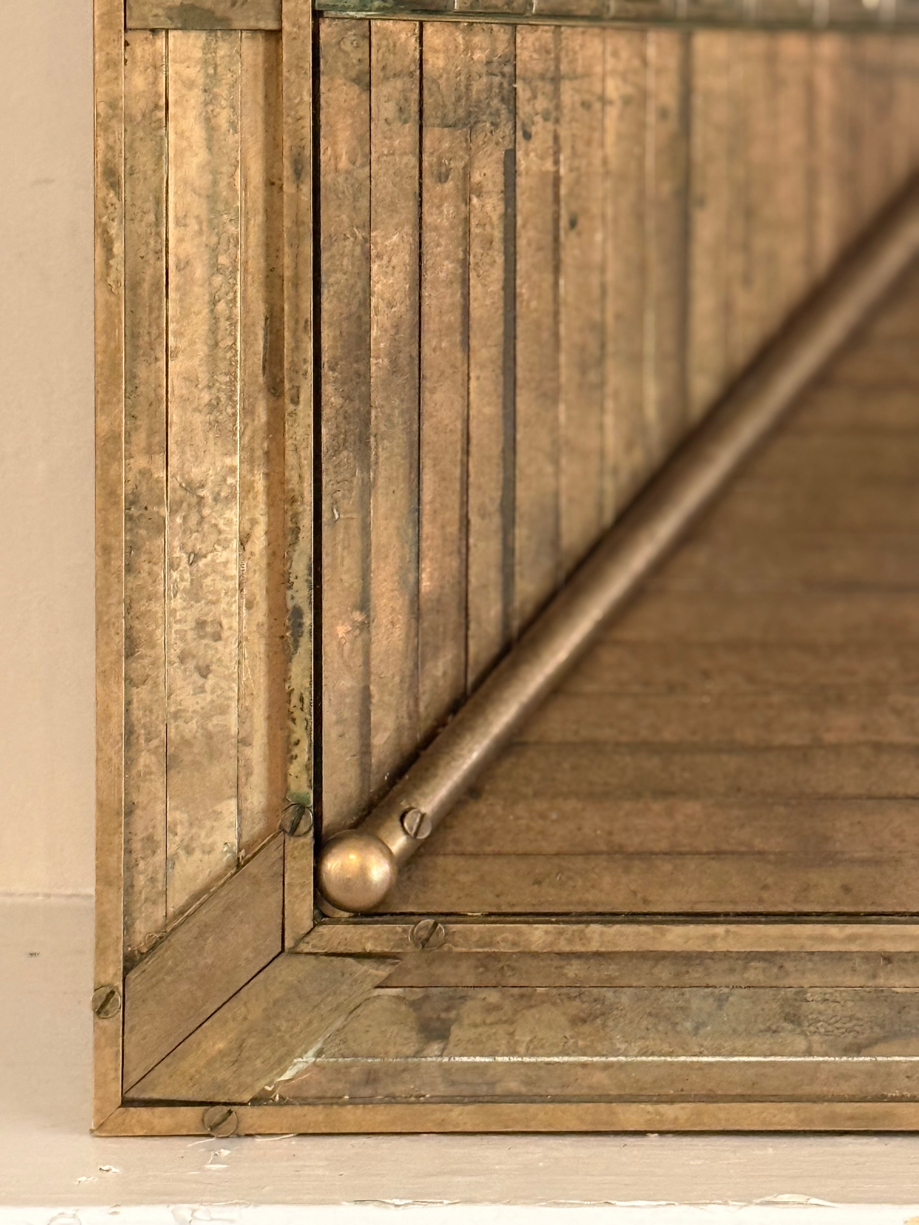 Midcentury Brass Inlay Mirror - Barcelona