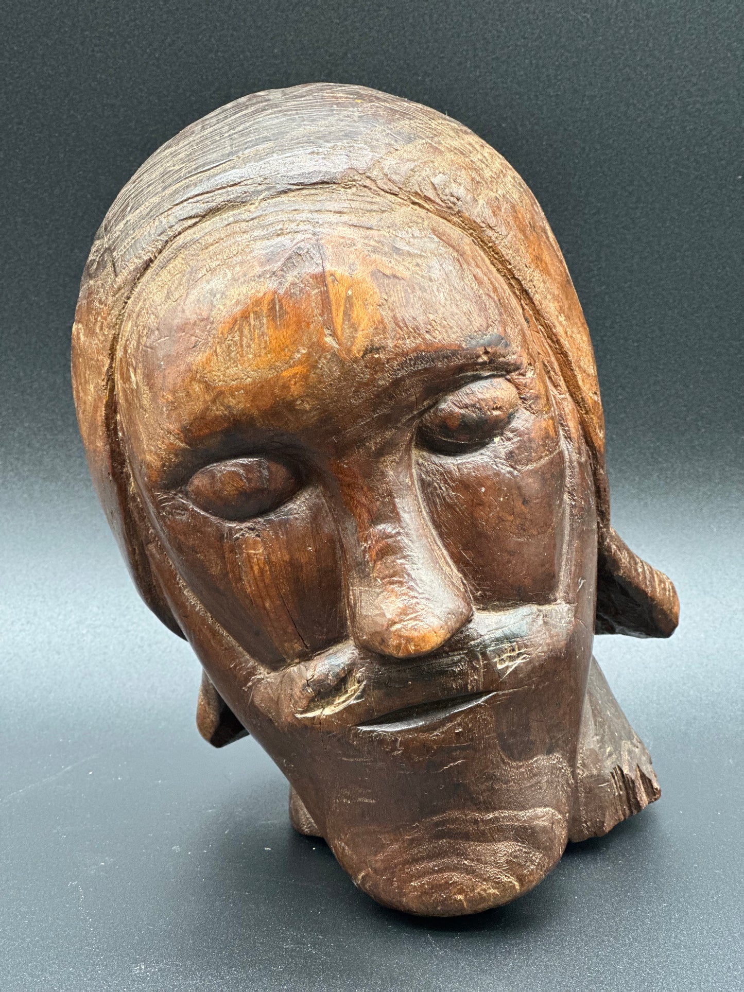 Wooden Carved Head c1860
