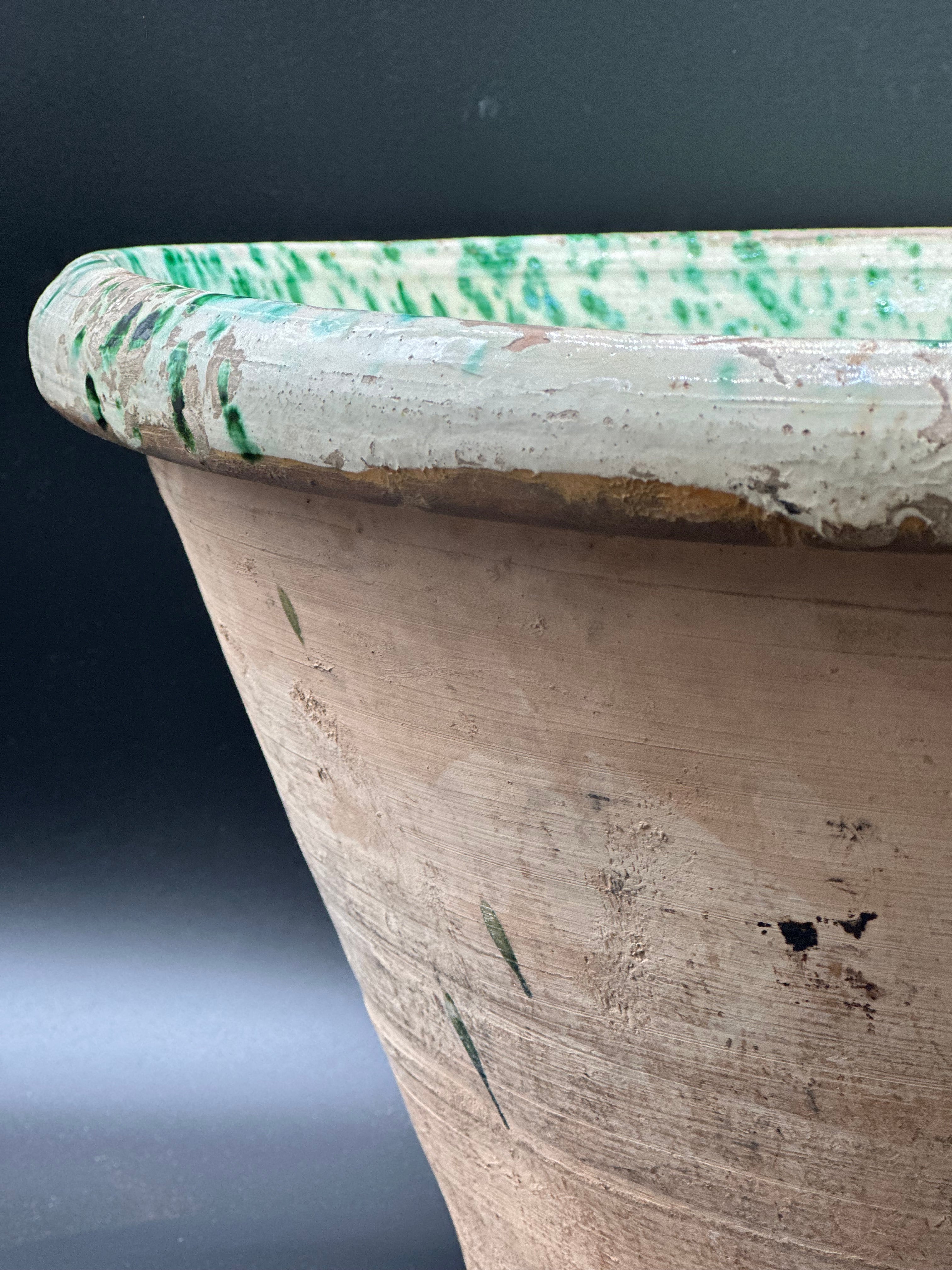 Provincial Spinach-Glaze Olive Bowl  - 19th Century