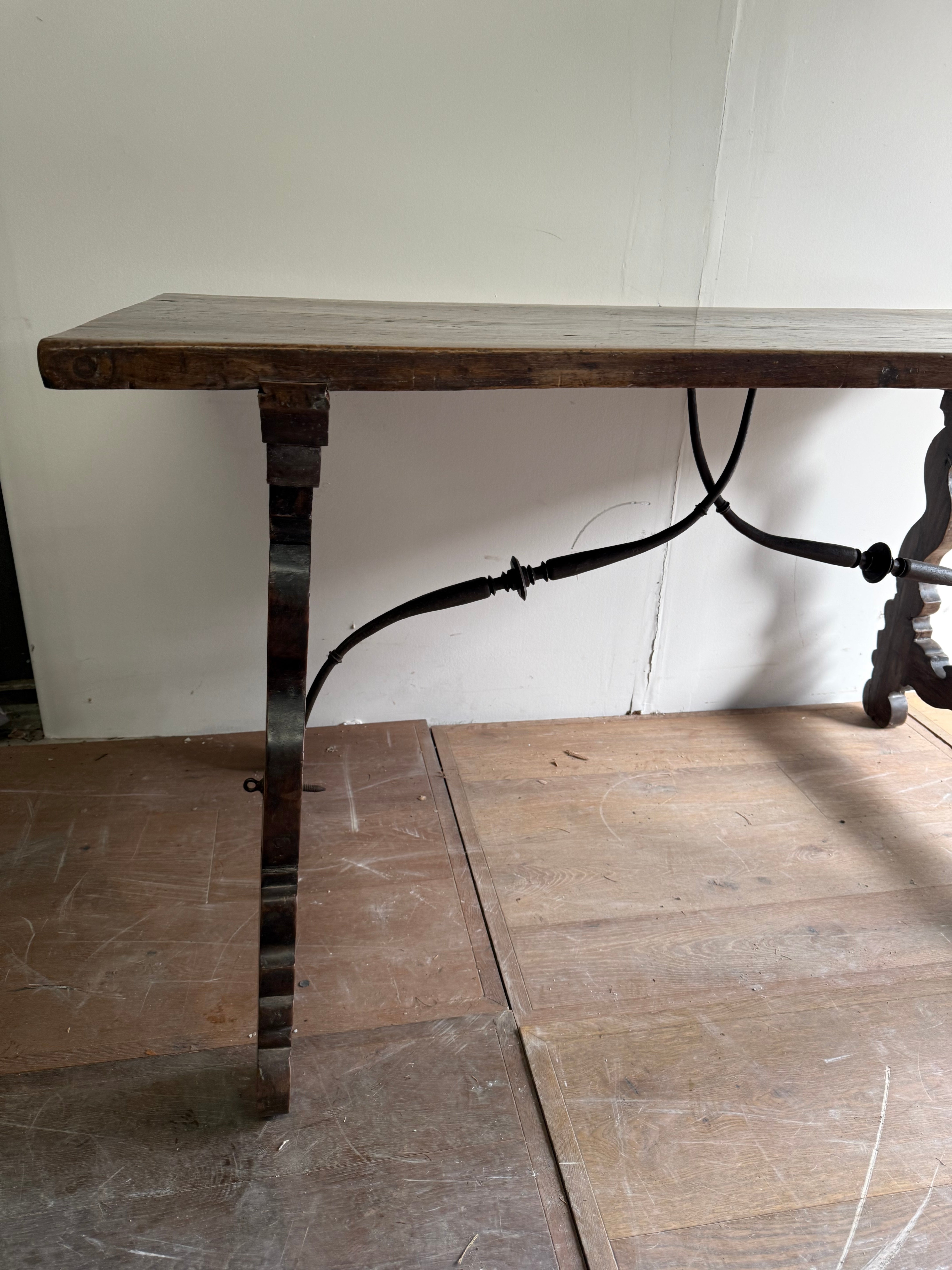 French Walnut Trestle Table - 19th Century