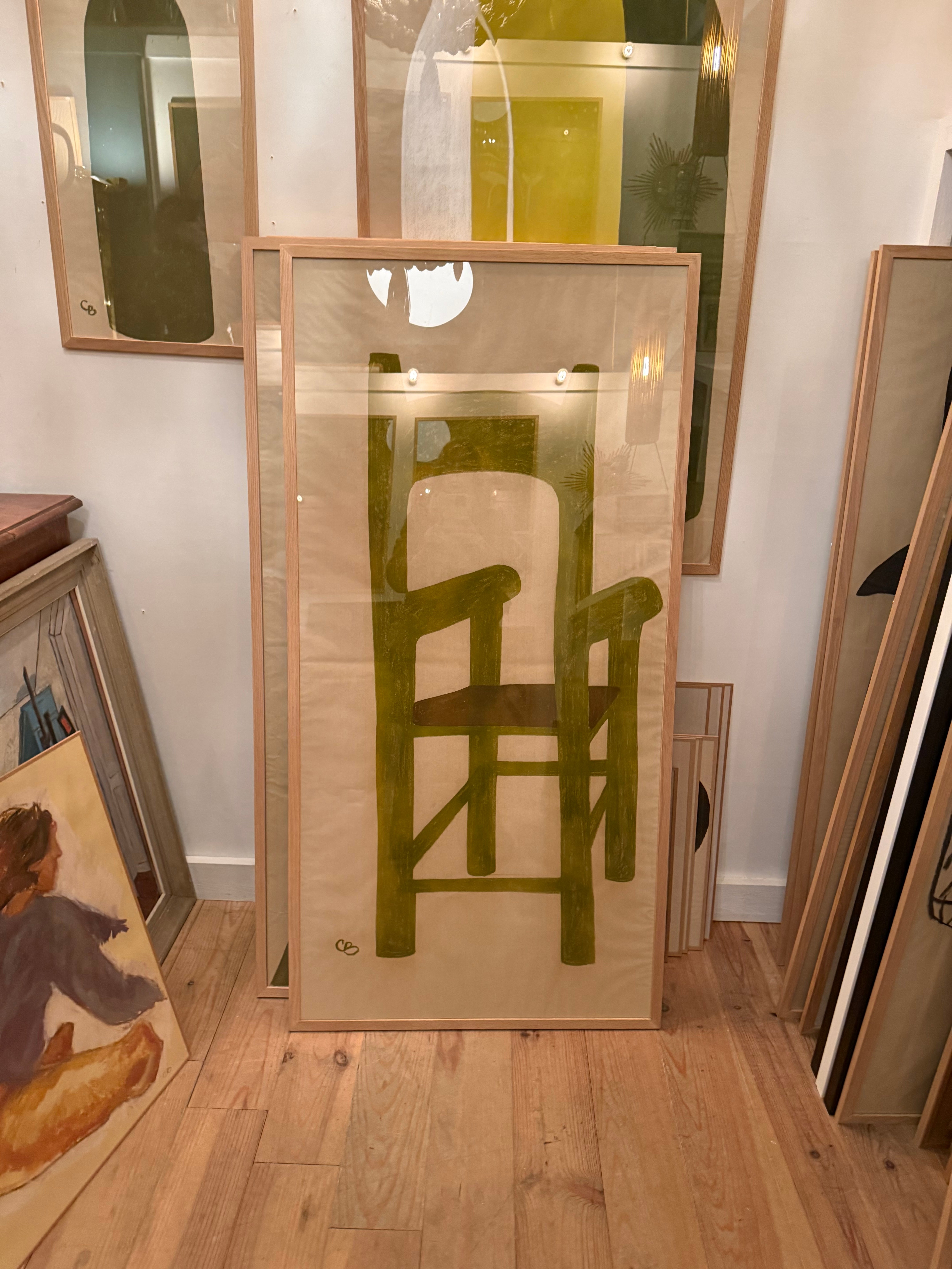 Oil On Canvas French Contemporary Painting - Arm Chair