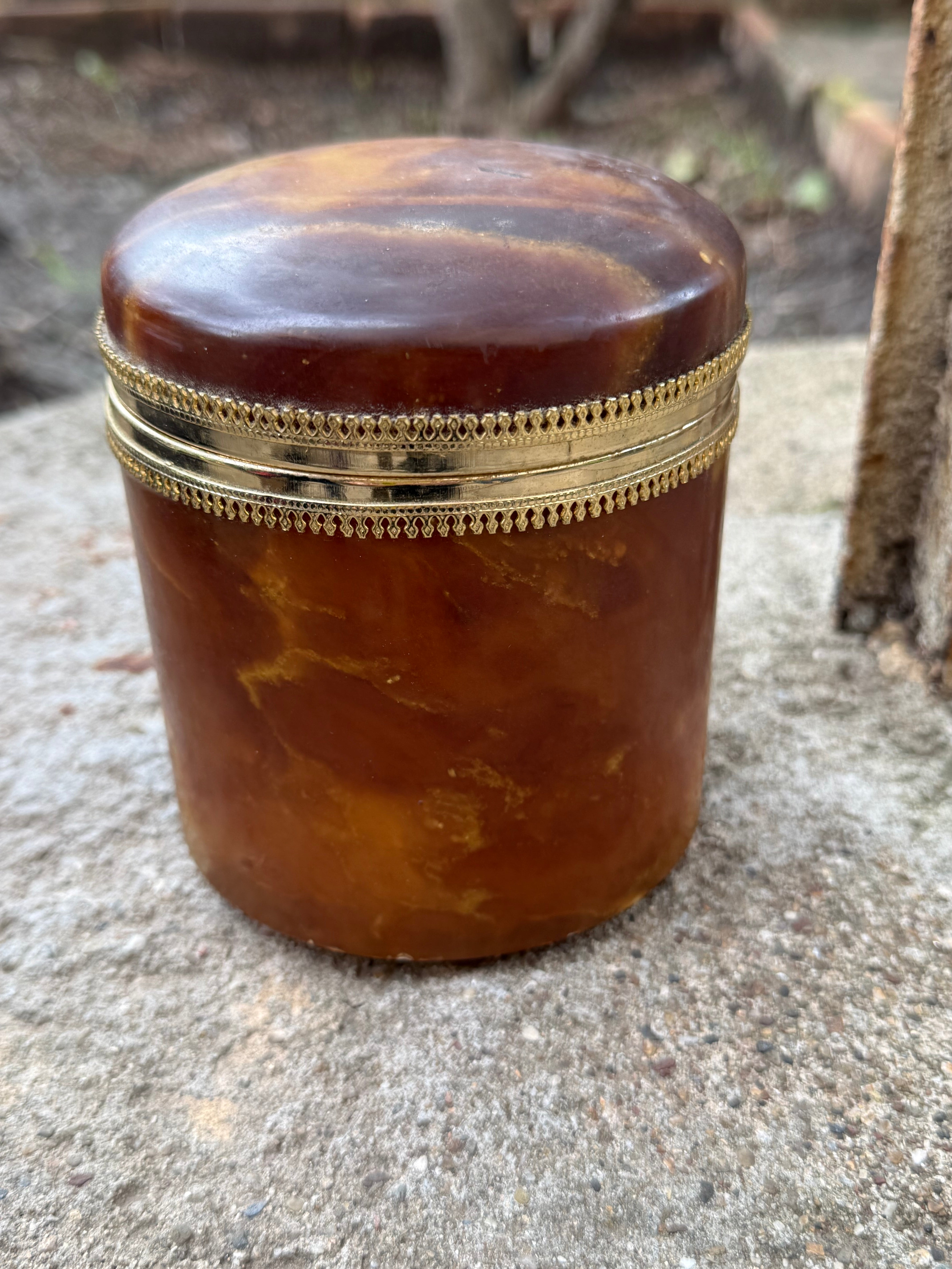 French Round Marble Box