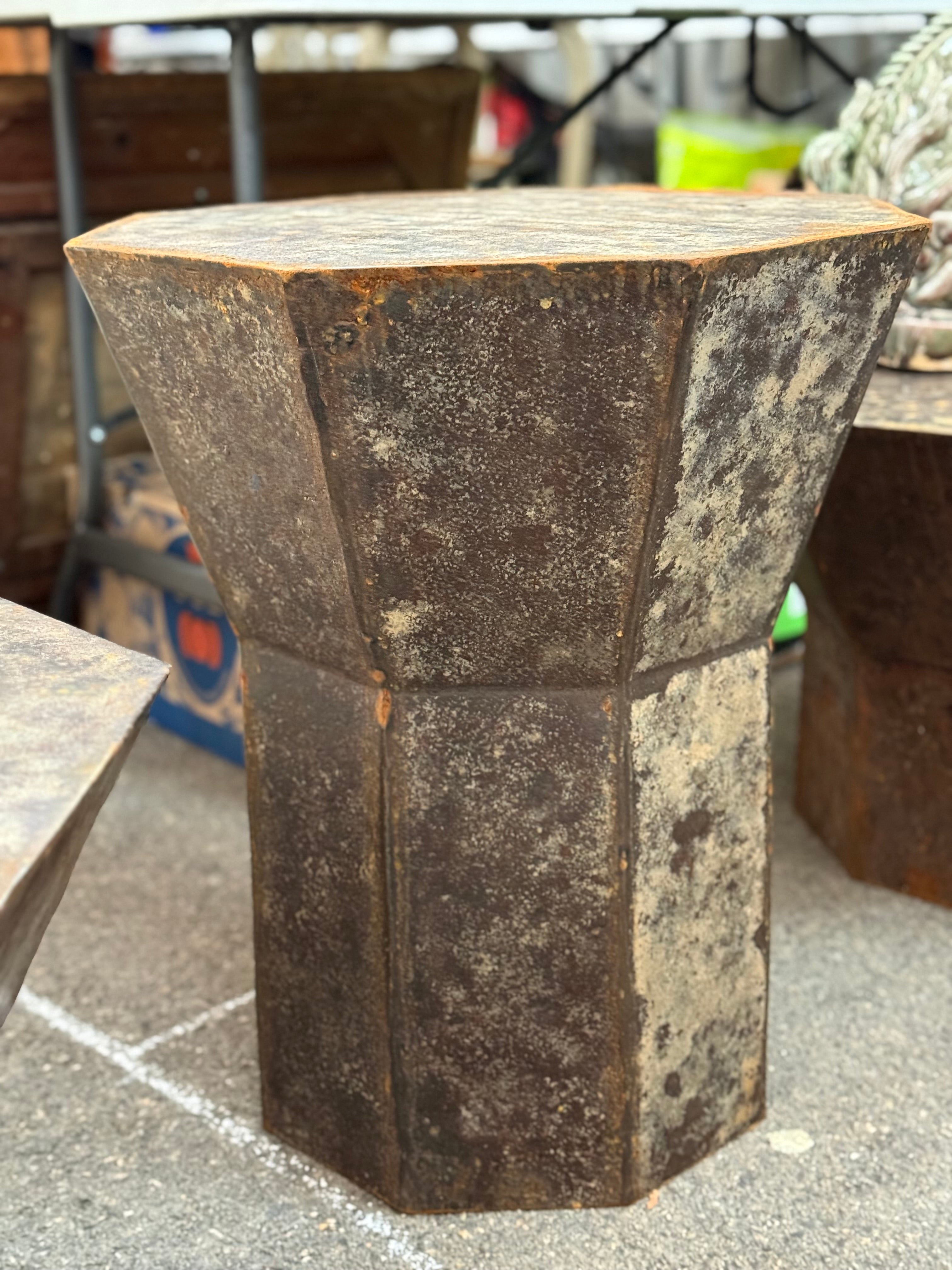French Hand Forged Metal Side Table