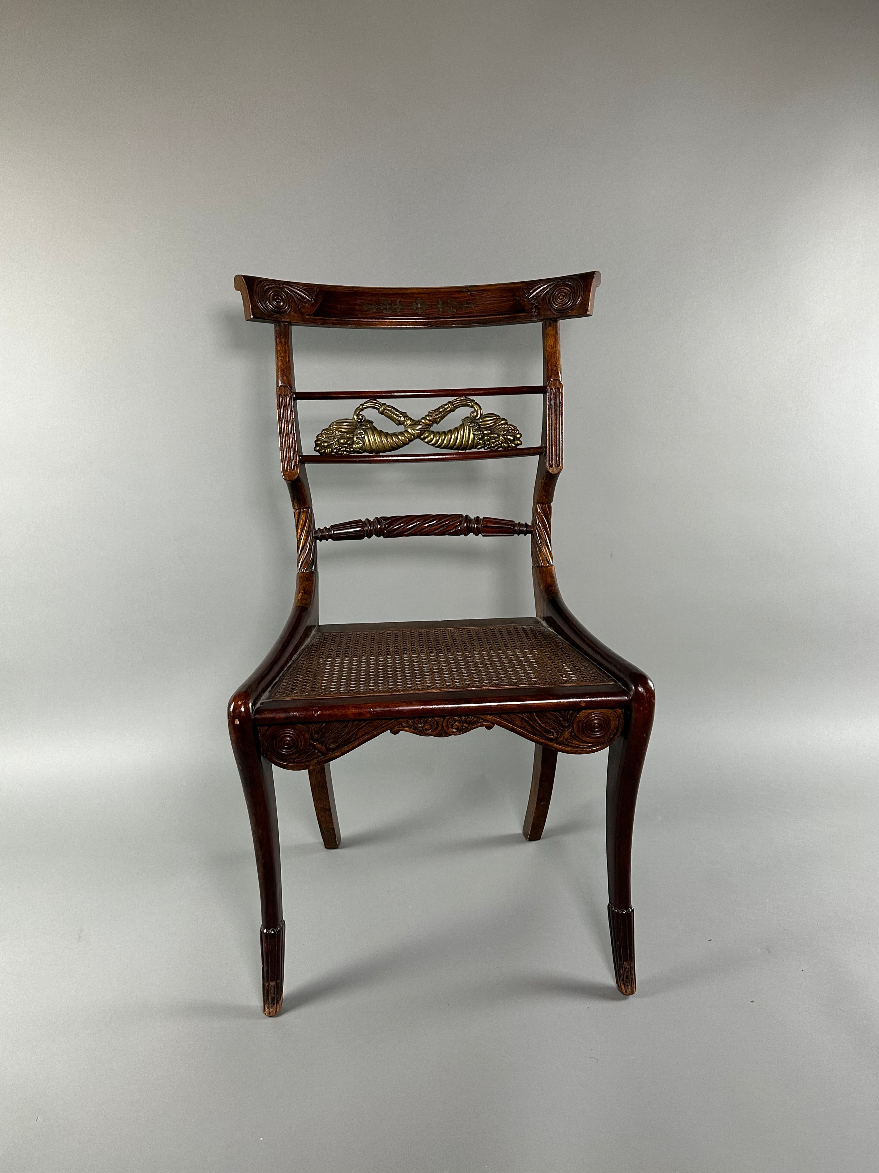 Italian Mahogany & Gilt Chairs c1820 - Set of 6