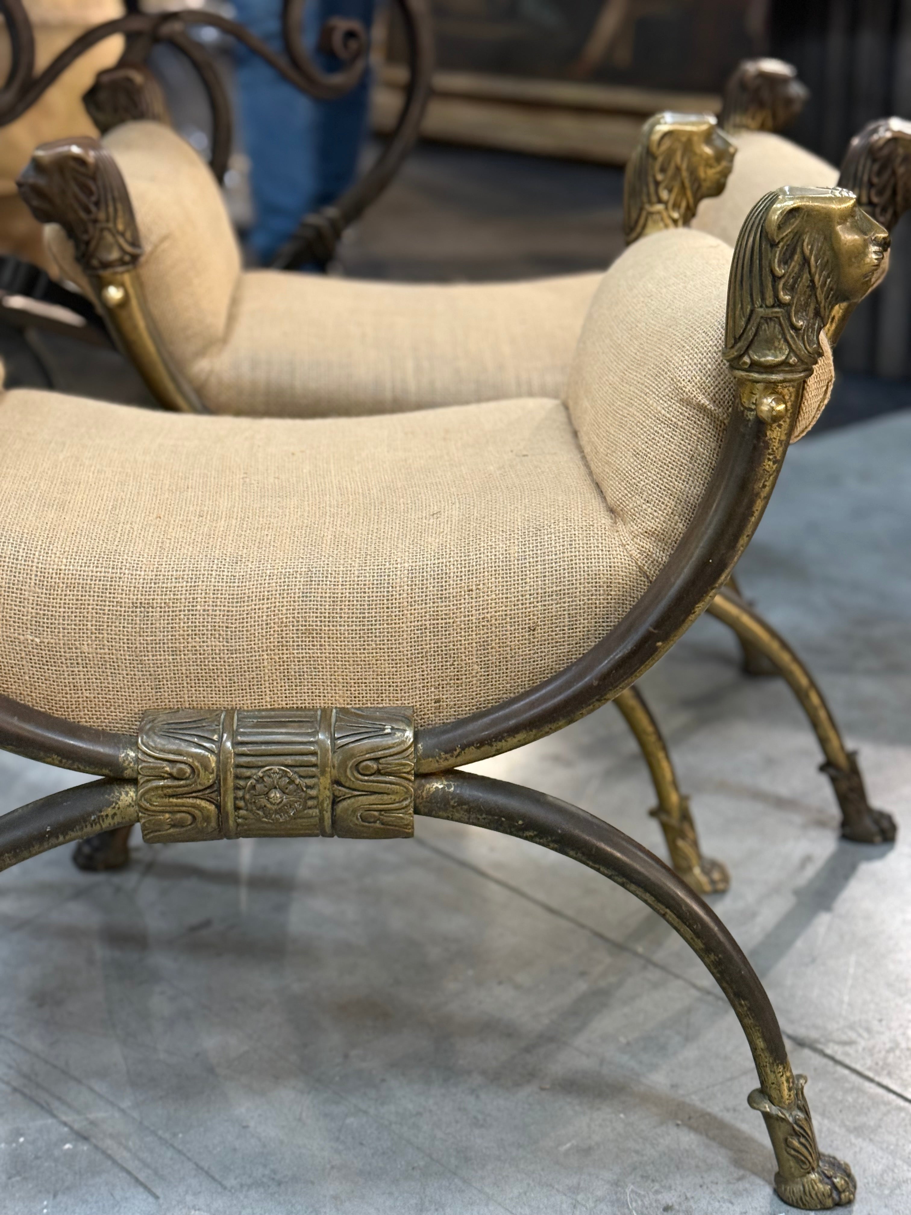 French Empire Bronze Bench c1820