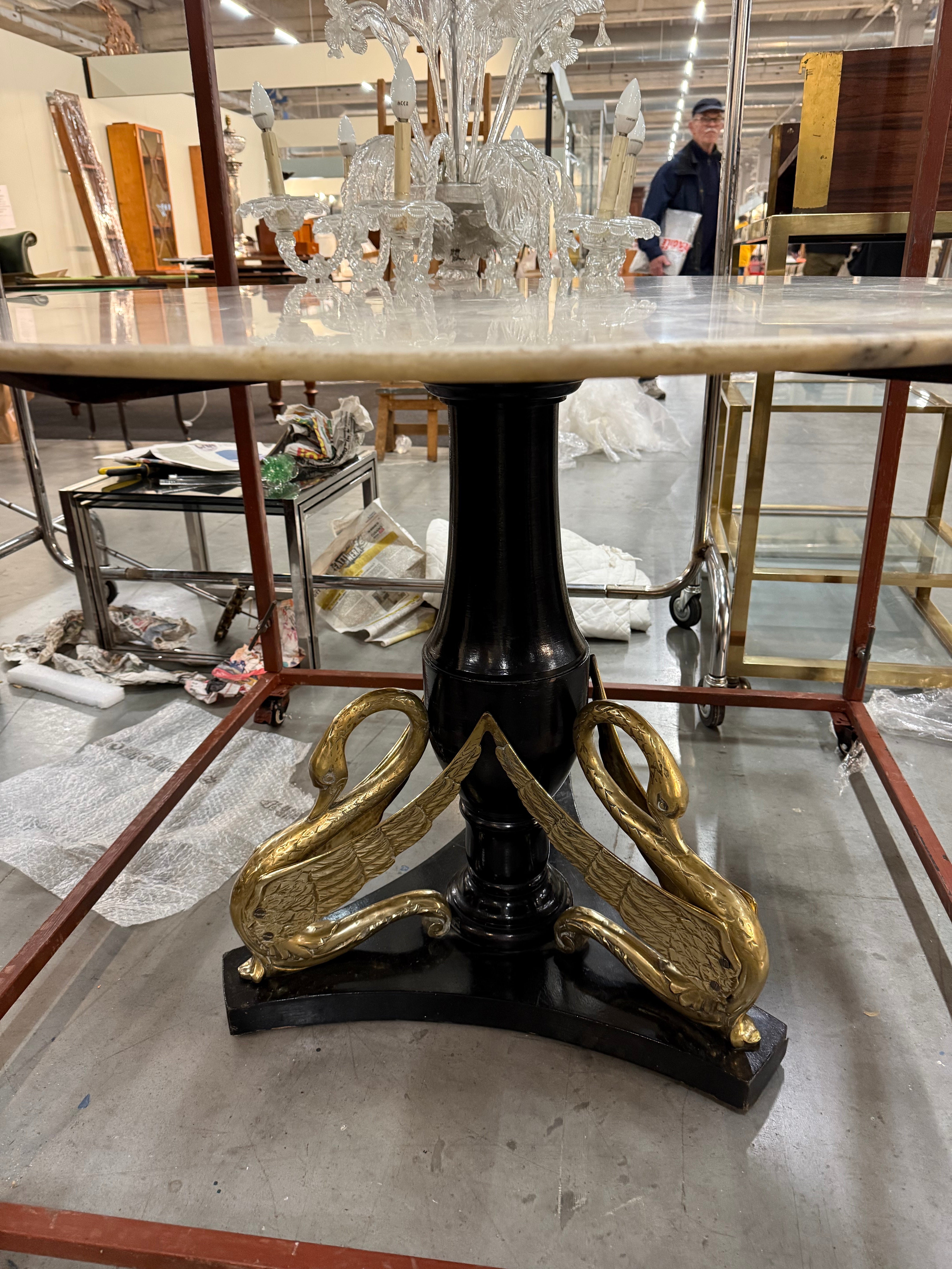 Italian Bronze & Marble Center Table c1860