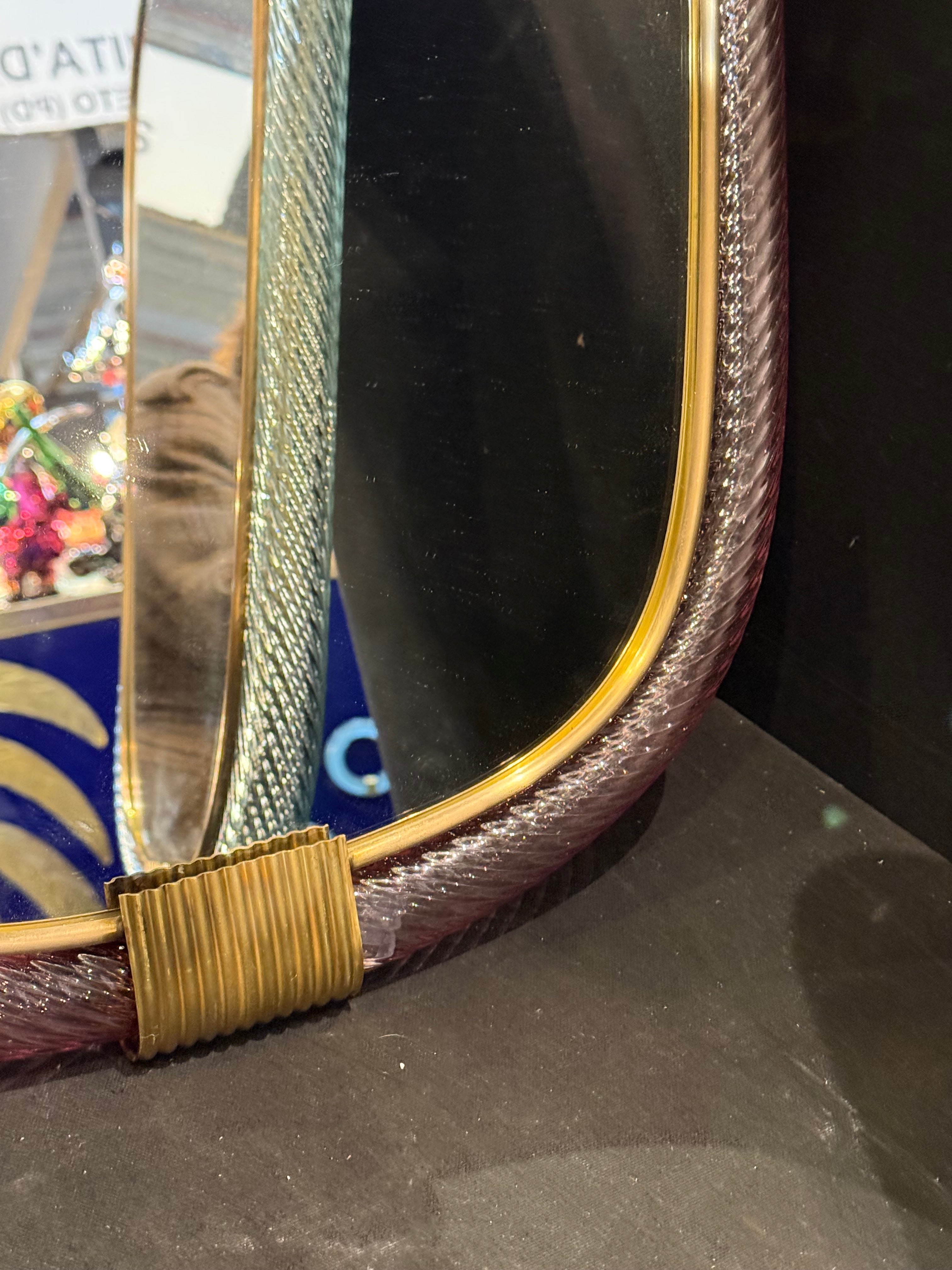 Venetian Murano Glass Mirror - Rosa