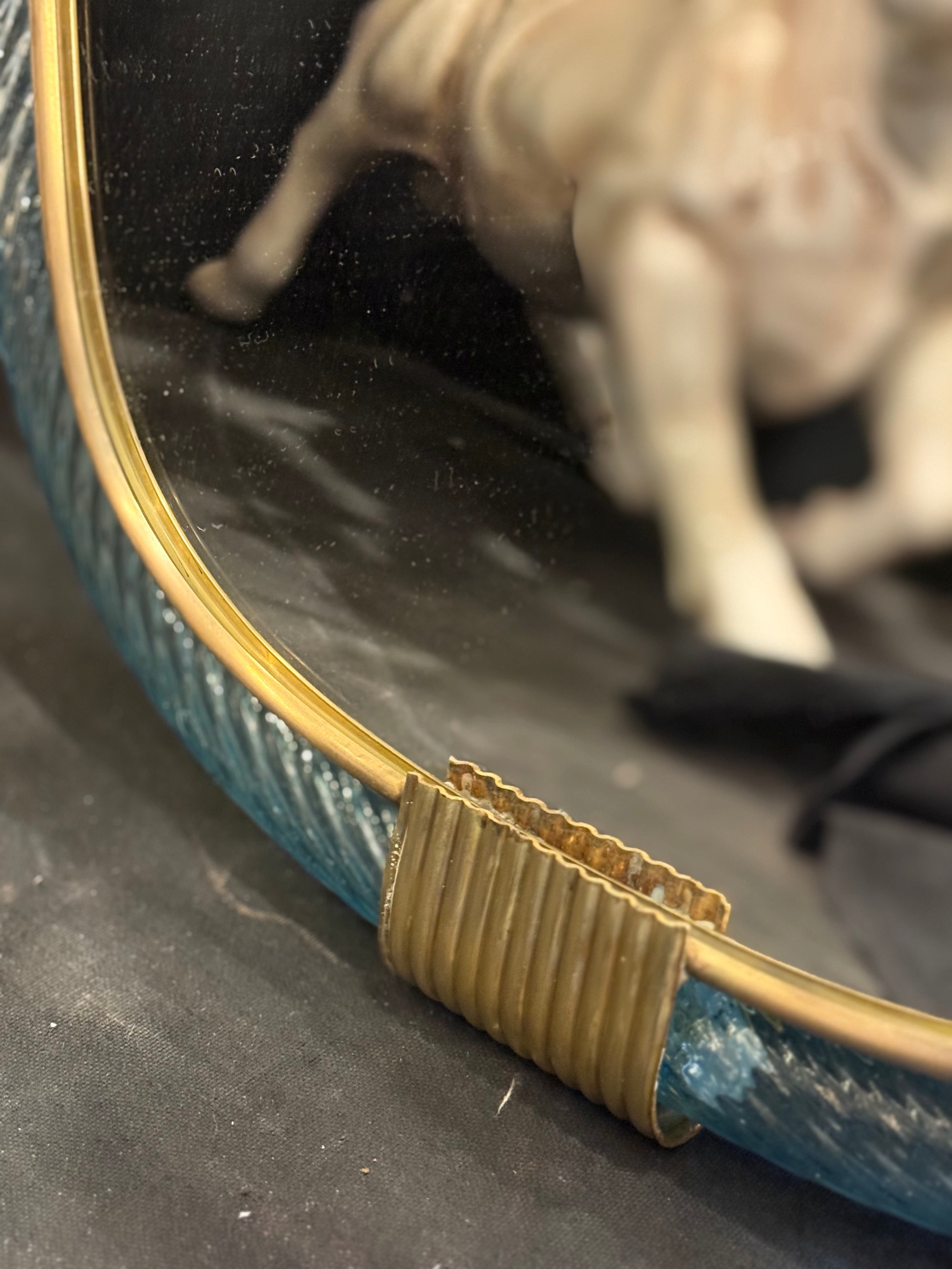 Venetian Murano Glass Mirror - Blu