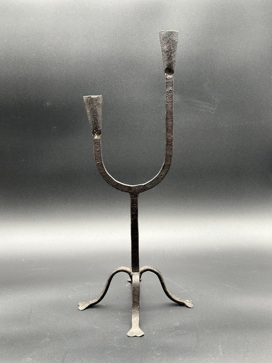Wrought Iron Two Arm Candle Holder - France 18th Century