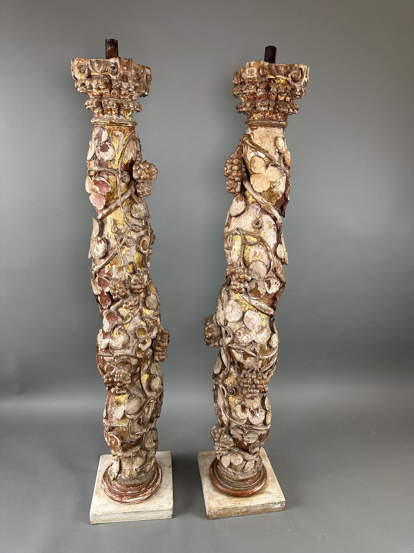 Wood Carved Columns - French c1780