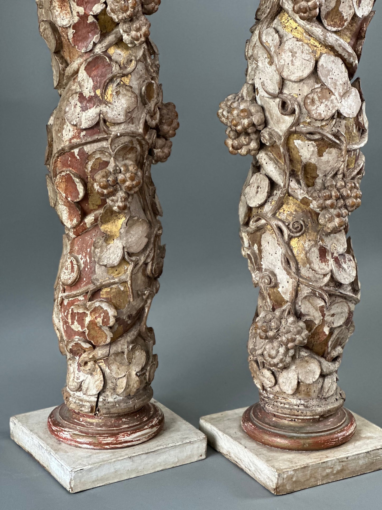 Wood Carved Columns - French c1780