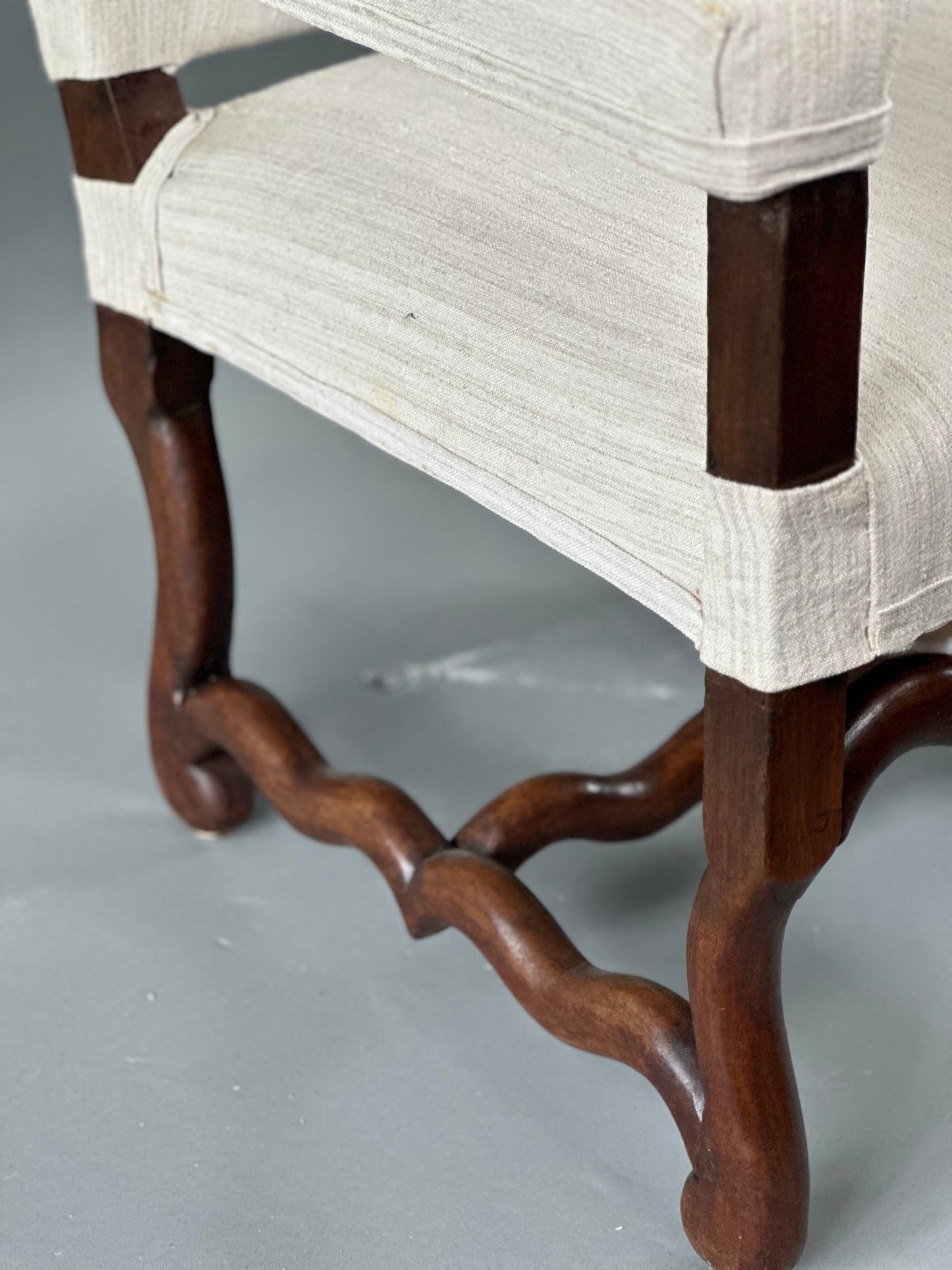 French Walnut Fauteuil Chair c1840