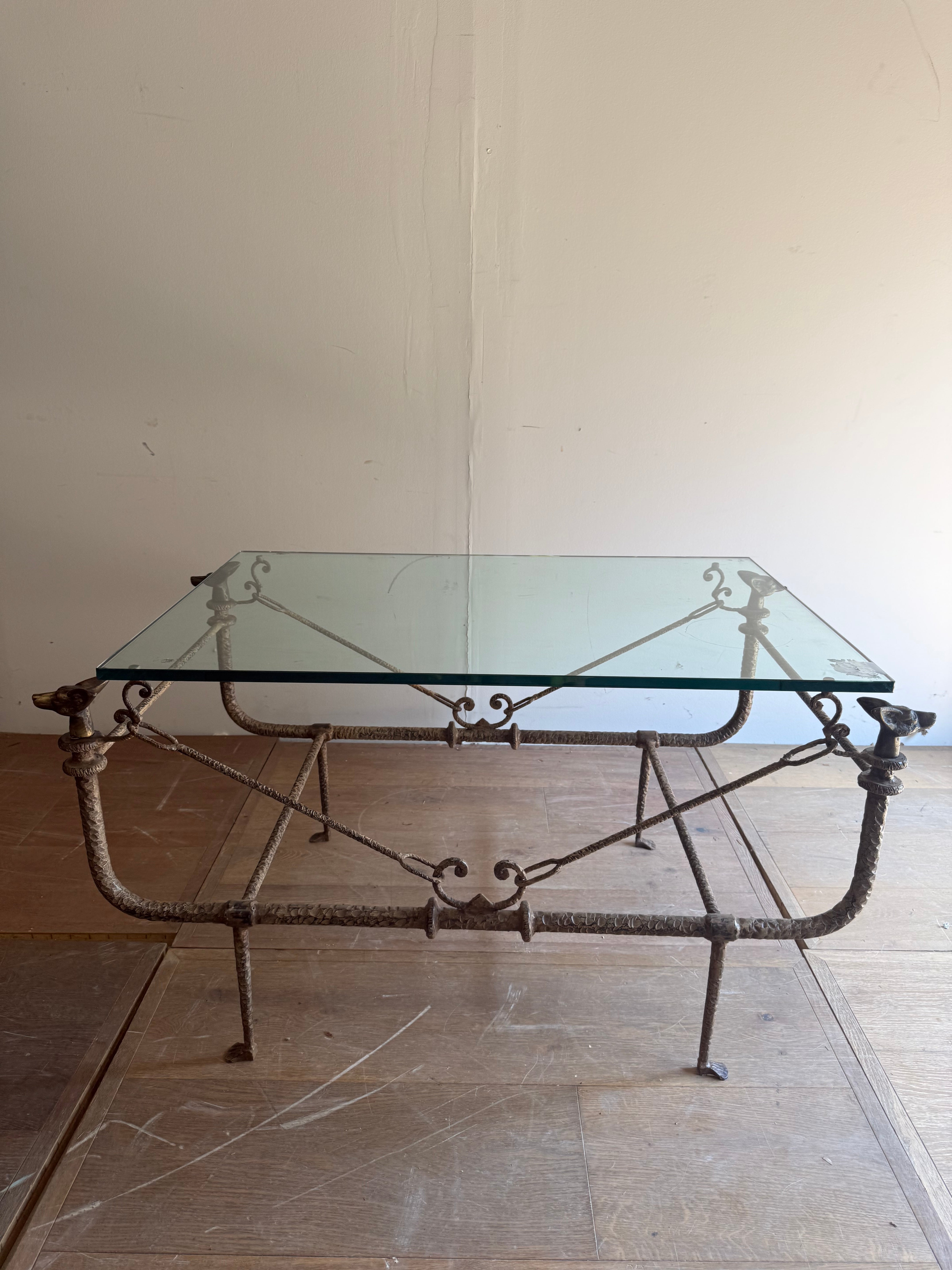 Bronze & Hand Forged Iron Coffee Table