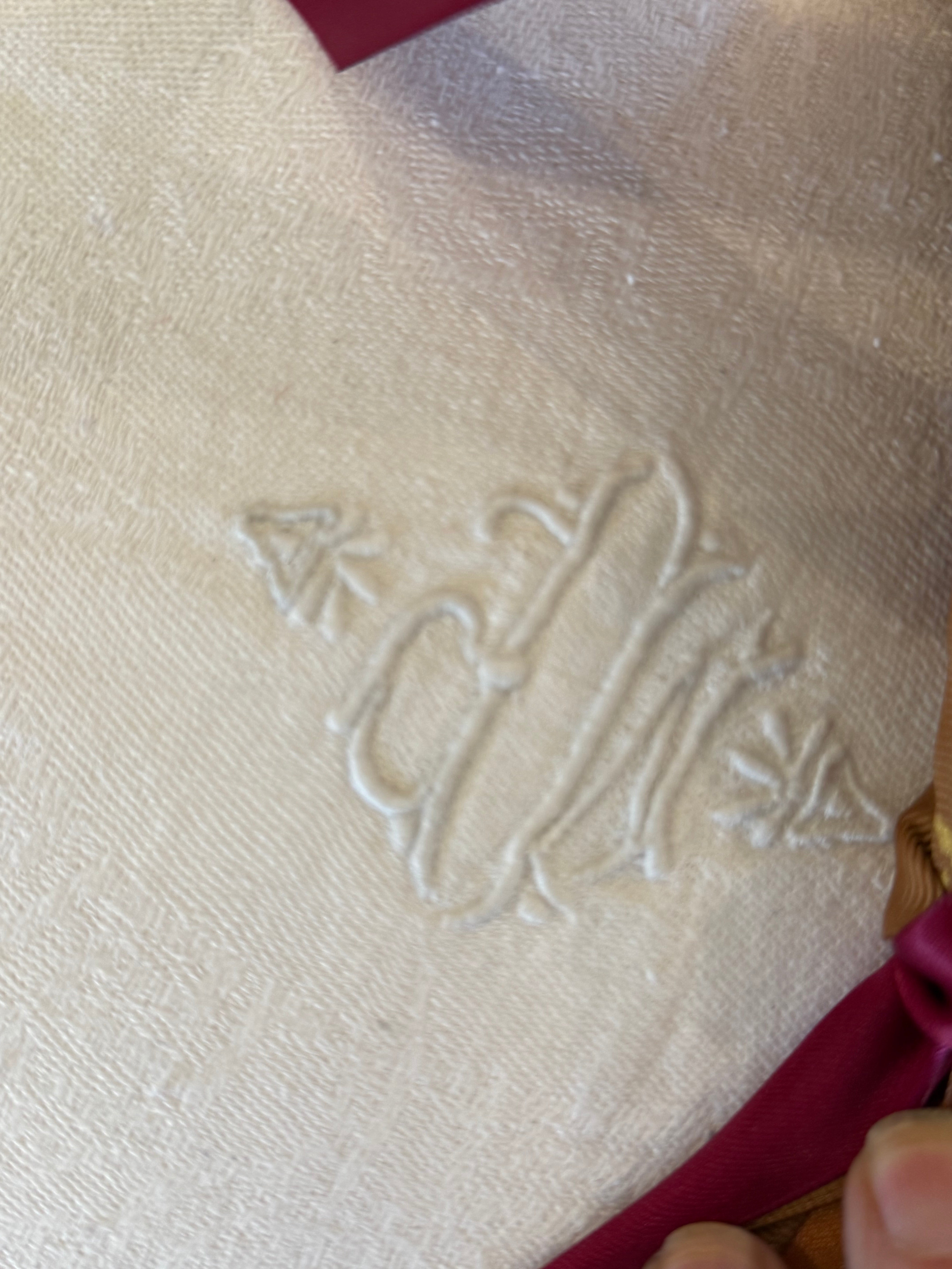 French Vintage Linen Monogram Napkins