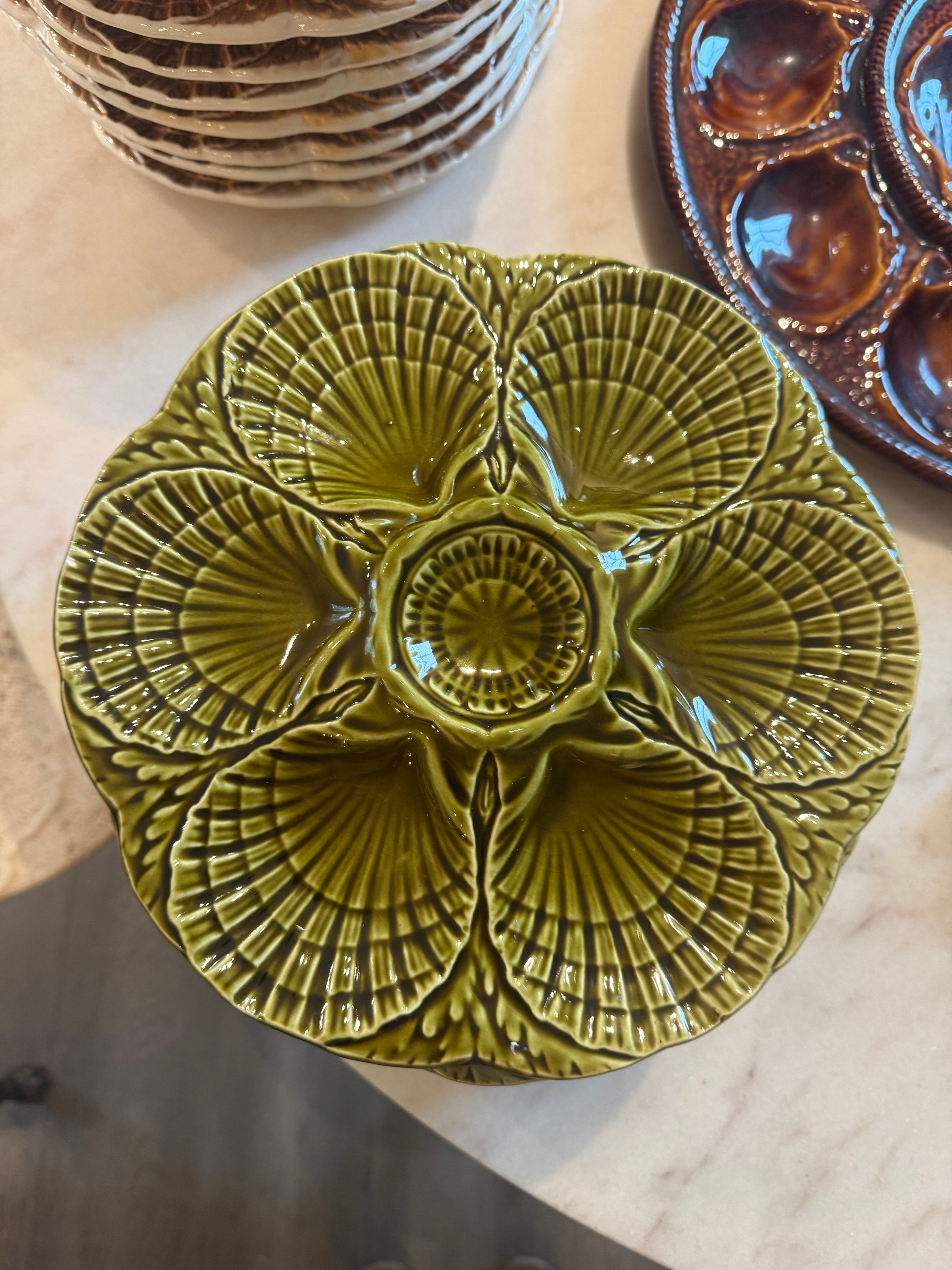 French Vintage Oyster Plates